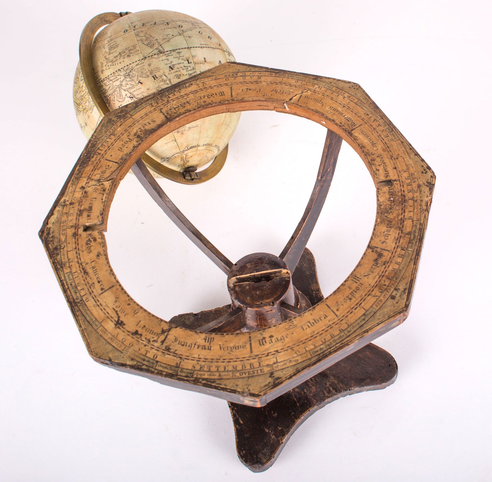 Abel Klinger 6 inches terrestrial globe 1860 Italian edition - 7