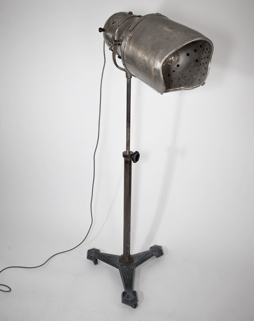 FRENCH ART DECO PROFESSIONAL HAIR DRYER REFURBISHED AS FLOOR LAMP SPOT - 5