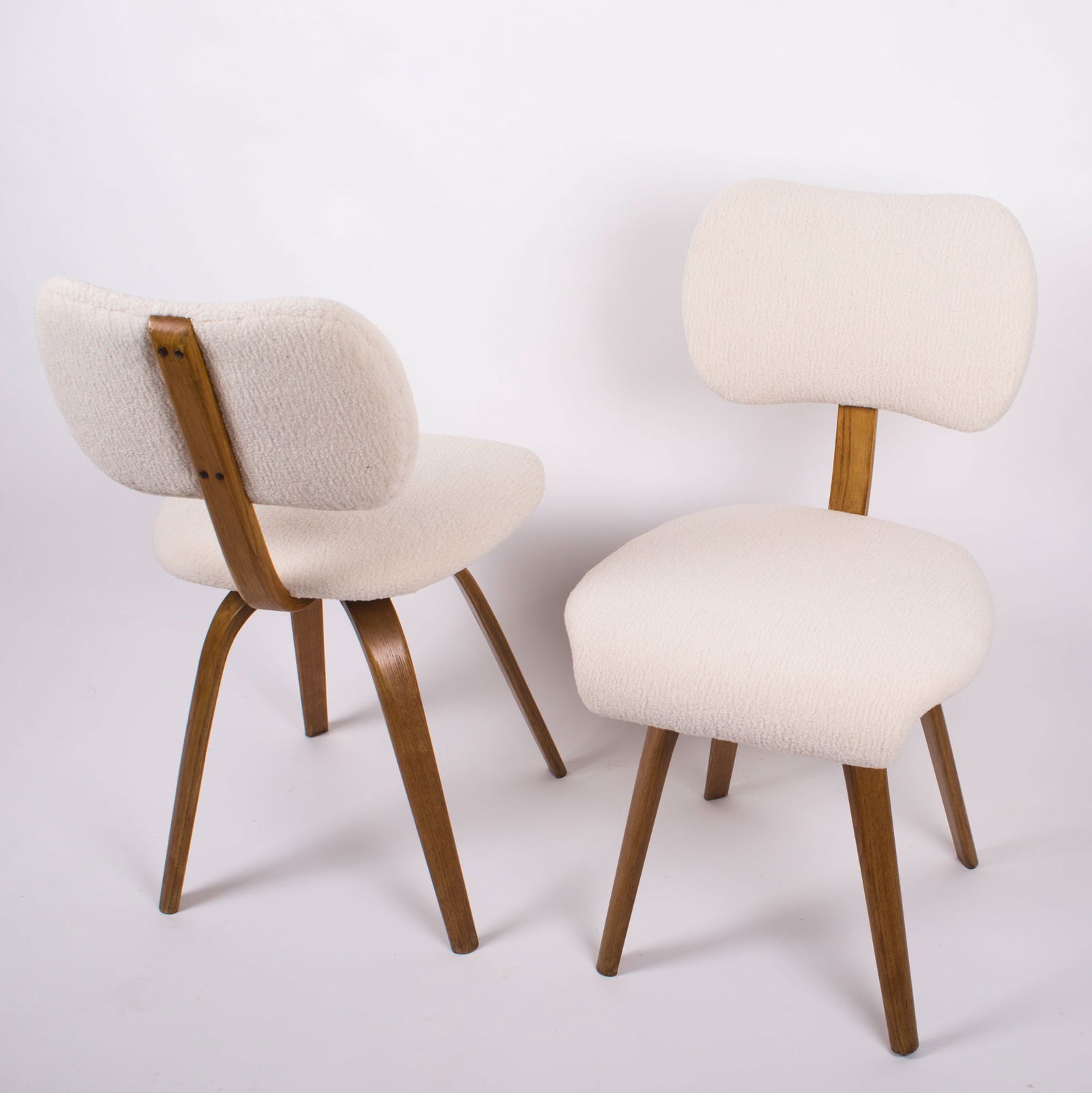 Set of 4 chairs Bow Wood Wilhelm Von Bode Edition Steiner 1950 - 2