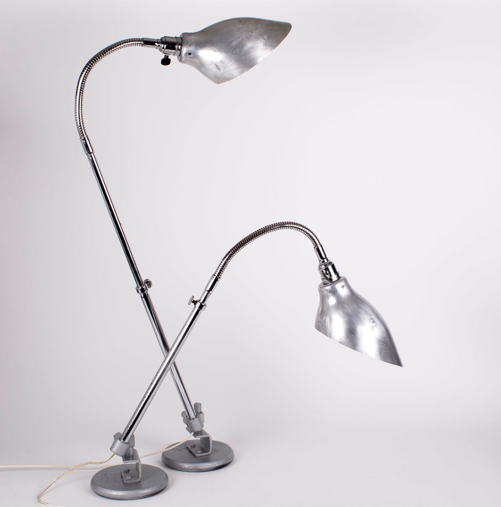 FRENCH INDUSTRIAL MODERNIST pair LAMPS KI-E-KLAIR - 2