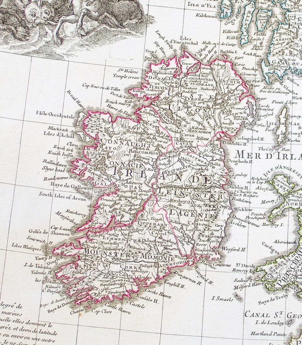 De L'Isle Philippe Buache engraved map of the the British Island 1800 - 2