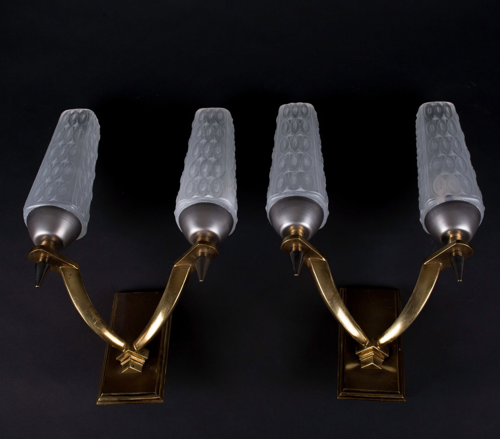 Second set Pair of Brass Sconces maison Lunel French mid century maison Arlus (1 of 6)