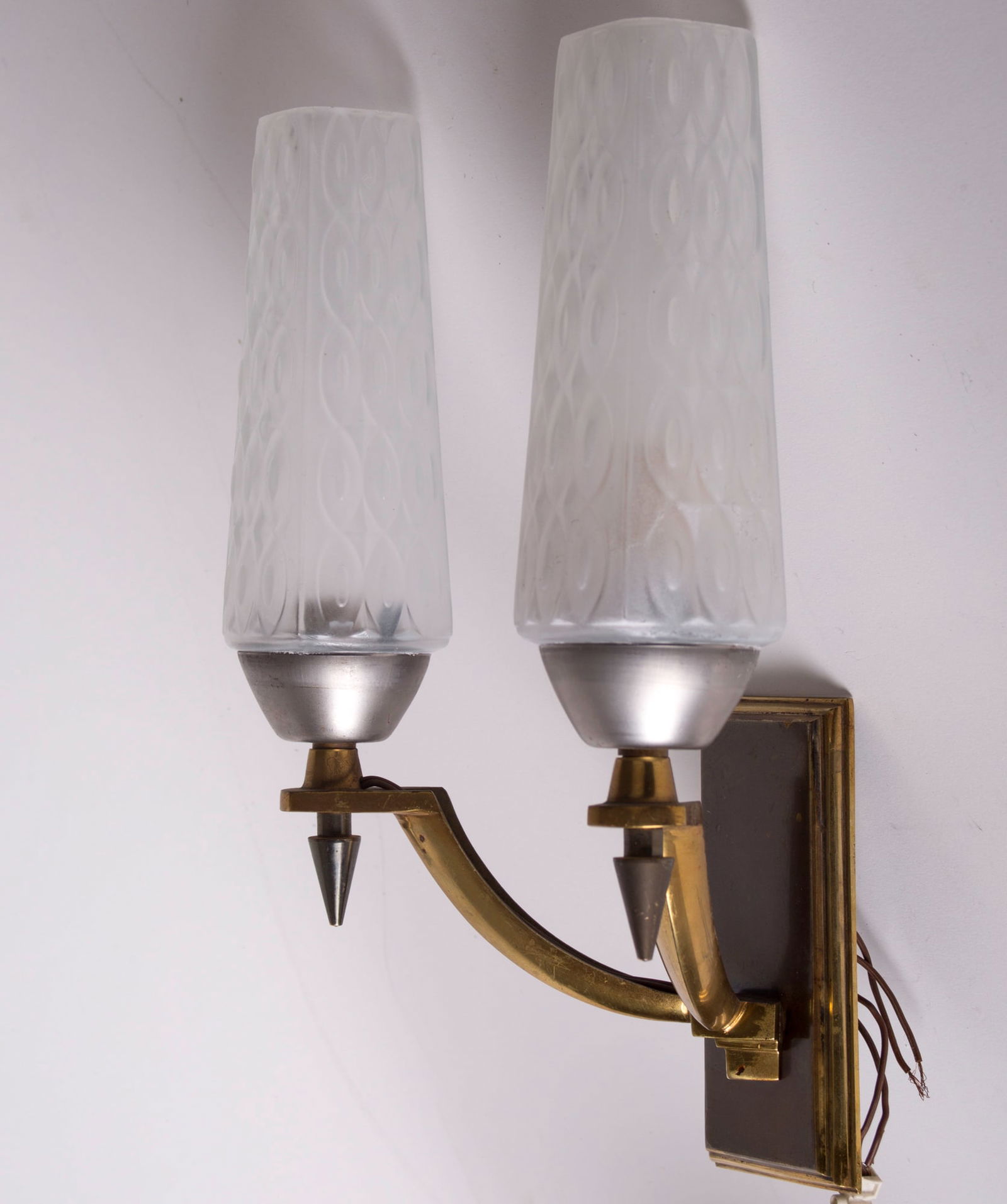 Second set Pair of Brass Sconces maison Lunel French mid century maison Arlus - 4