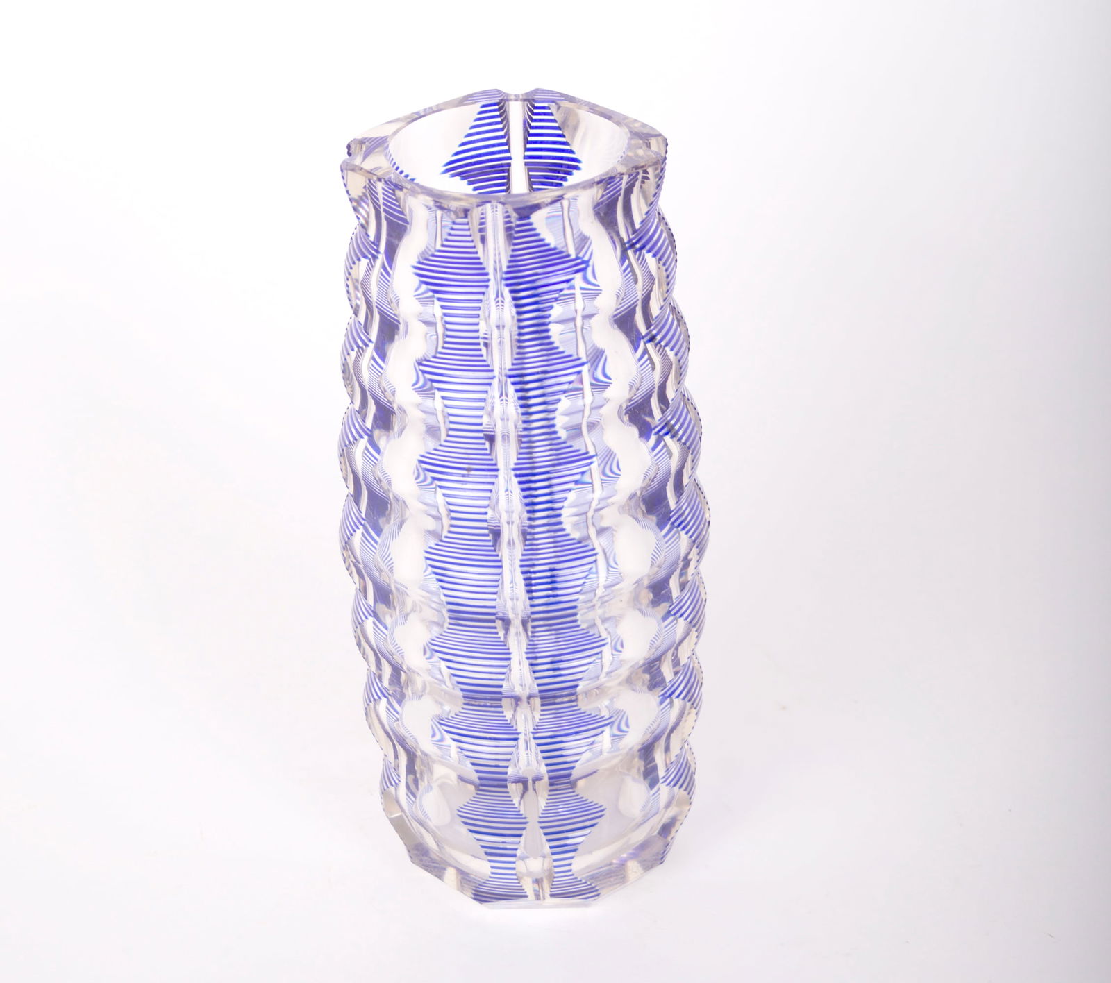 Val Saint Lambert crystal vase cut to clear (1 of 3)