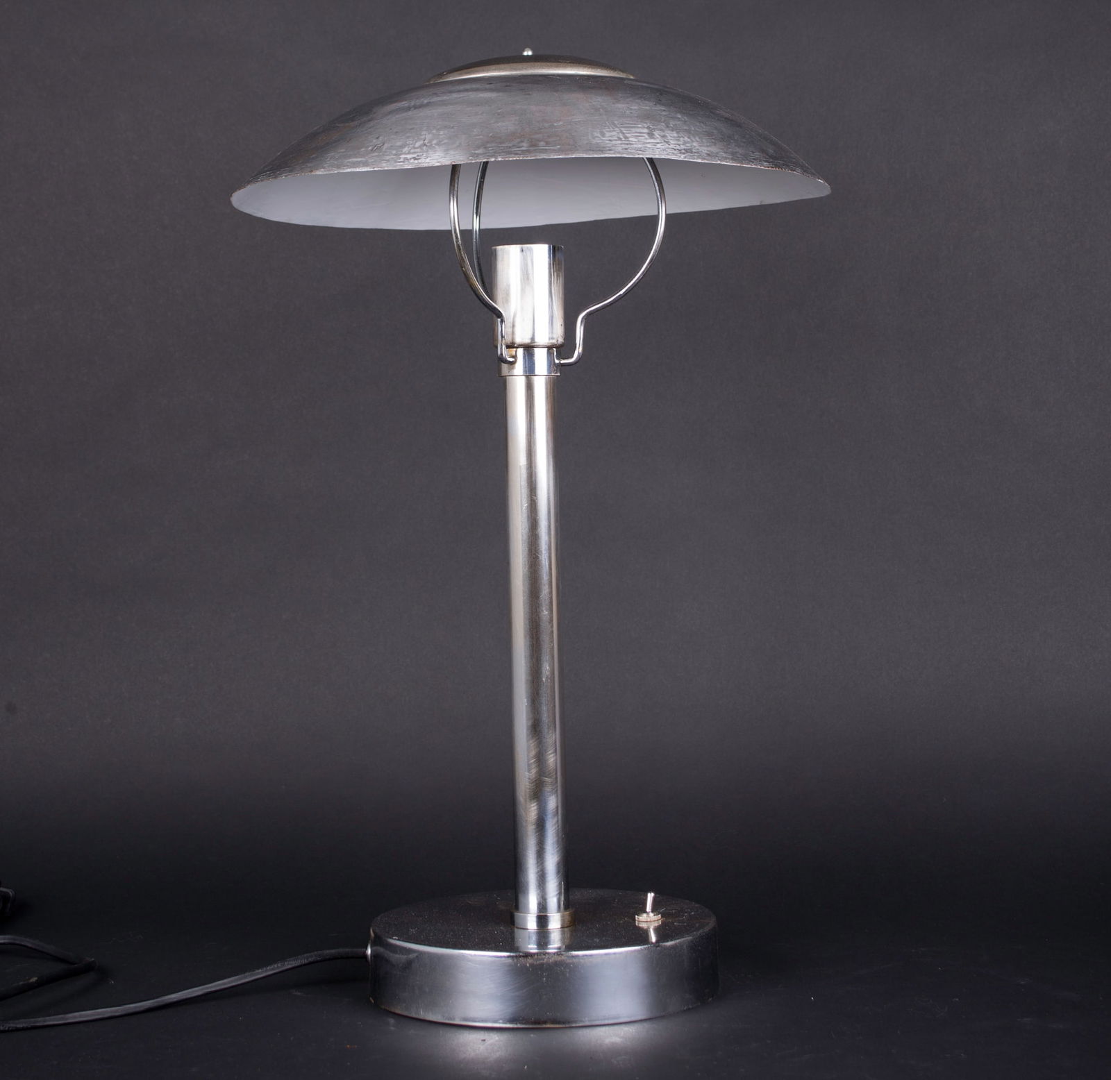 Bauhaus table lamp in nickel-plated steel by Franta Anyz Czechoslovakia - 4