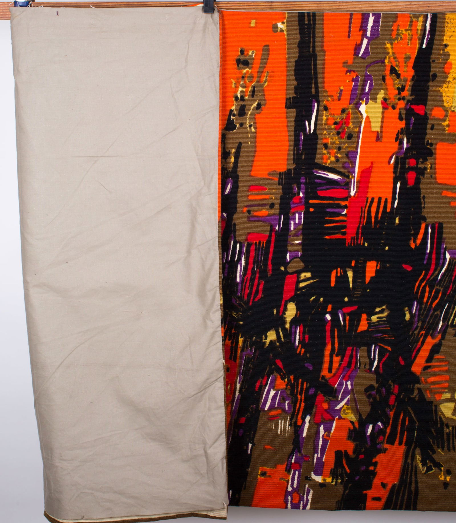 Fumeron tapestry clair bois wool fabric Robert Four signed - 6