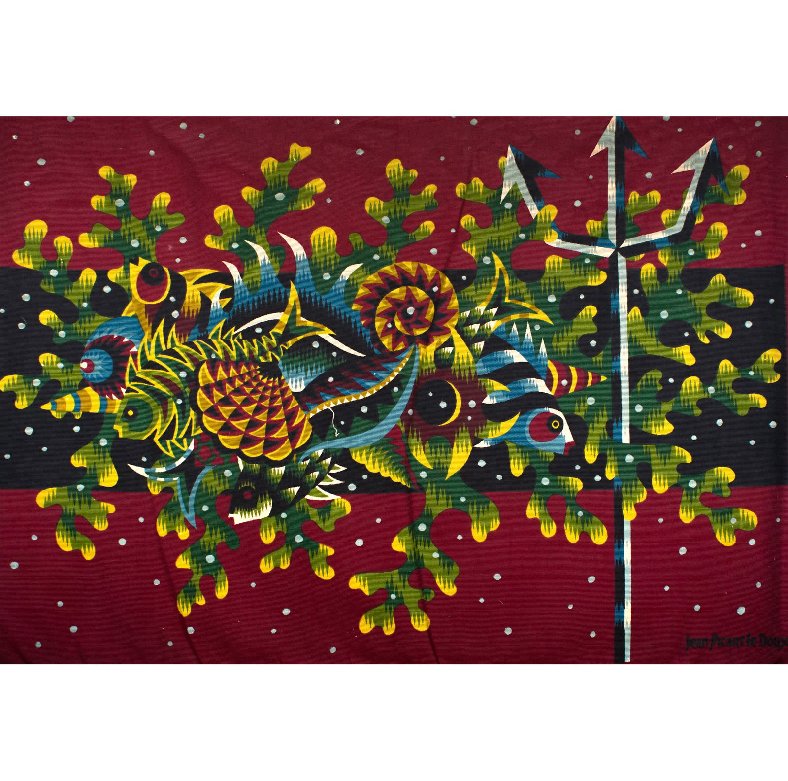 FRENCH TAPESTRY JEAN PICART LEDOUX MODERNIST AUBUSSON Neptune - 3