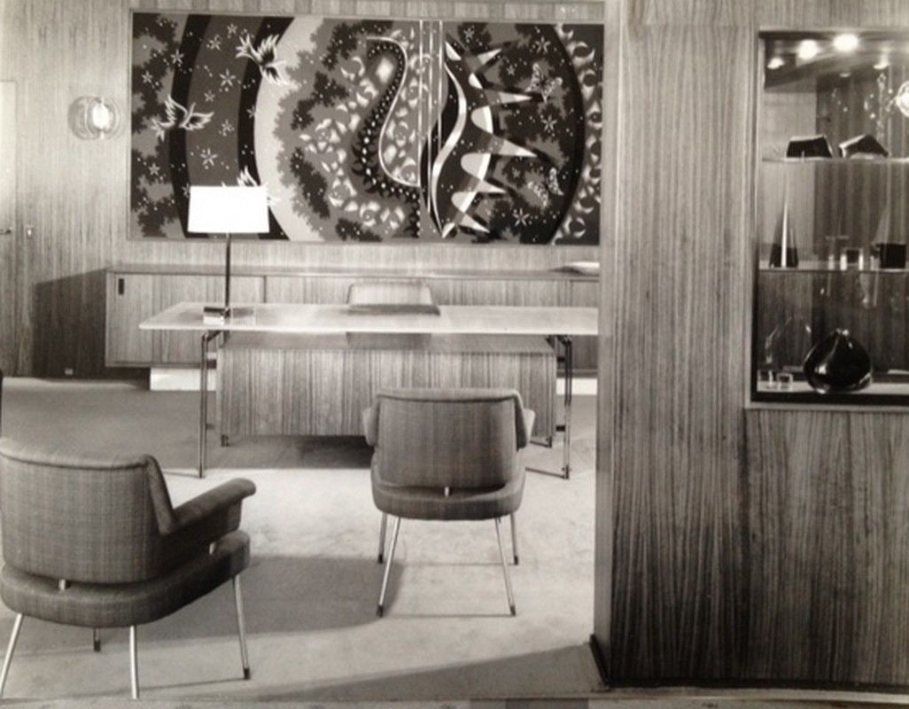 FRENCH TAPESTRY JEAN PICART LEDOUX MODERNIST AUBUSSON Neptune - 7