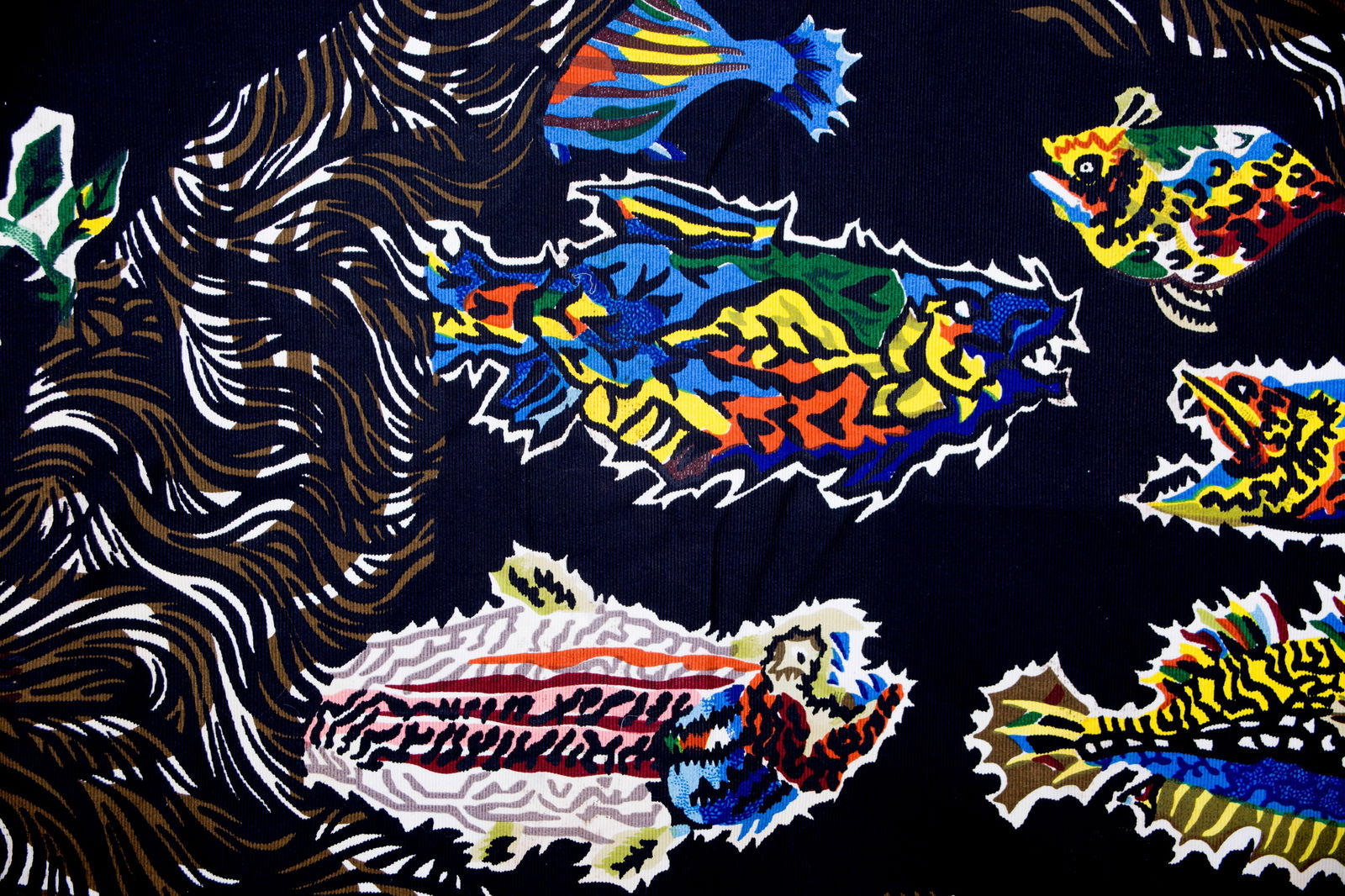 FRENCH silkscreen TAPESTRY JEAN Lurcat MODERNIST AUBUSSON congress of fish - 3