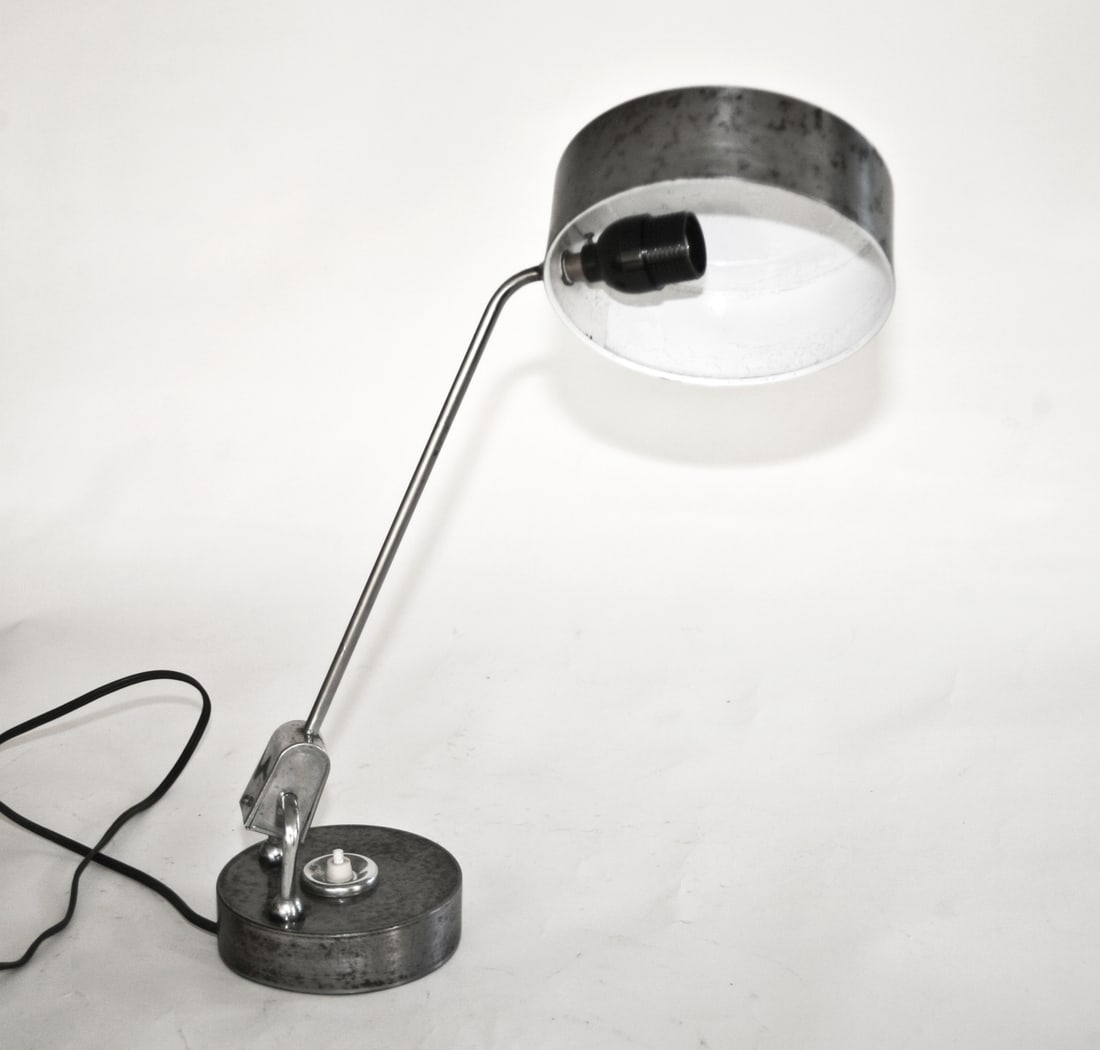 FRENCH MODERNIST JUMO DESK LAMP mid century large reflector - 3