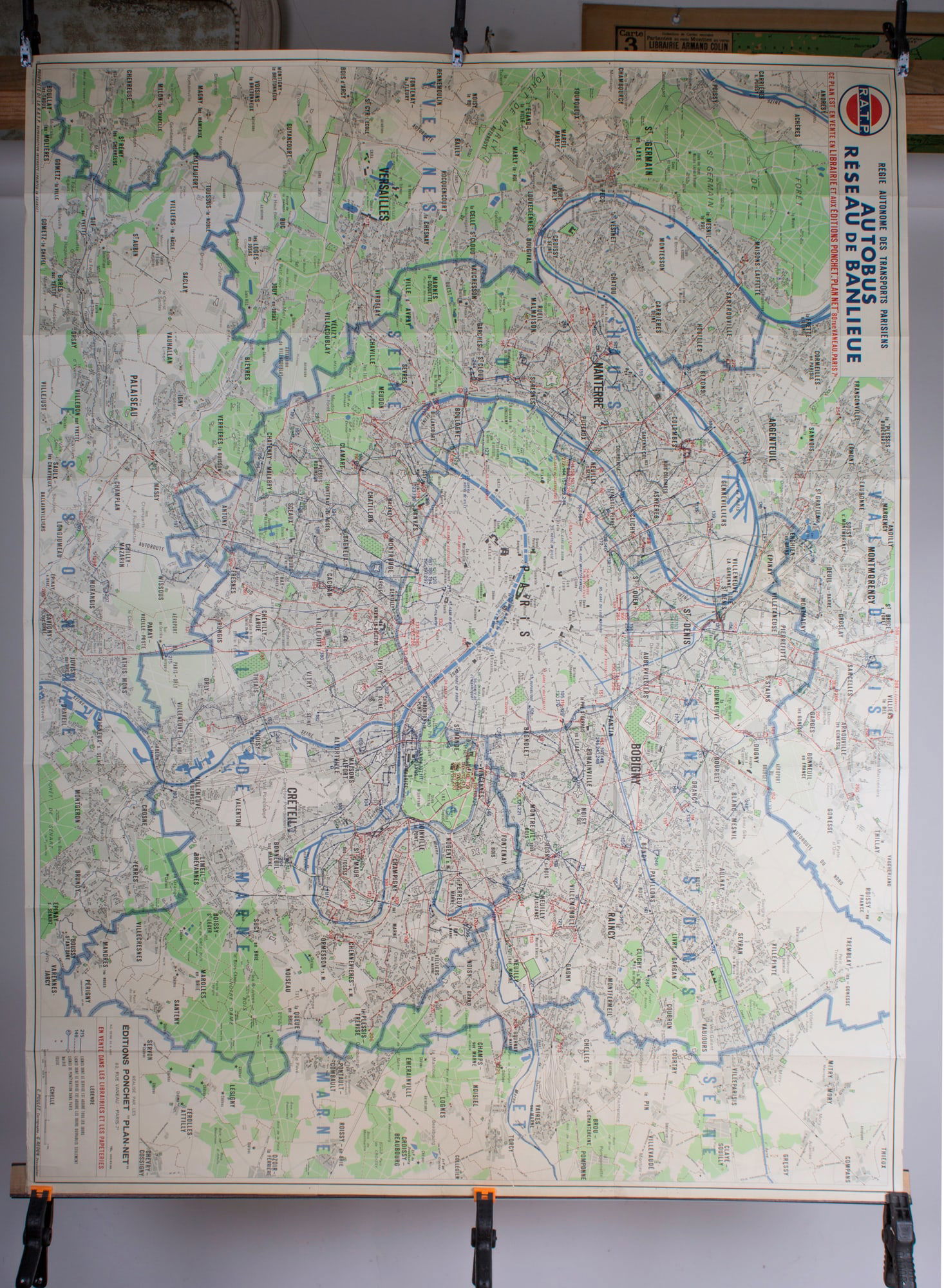 Large Paris bus stop RATP including surrounding suburb 1963 Tarride - 6