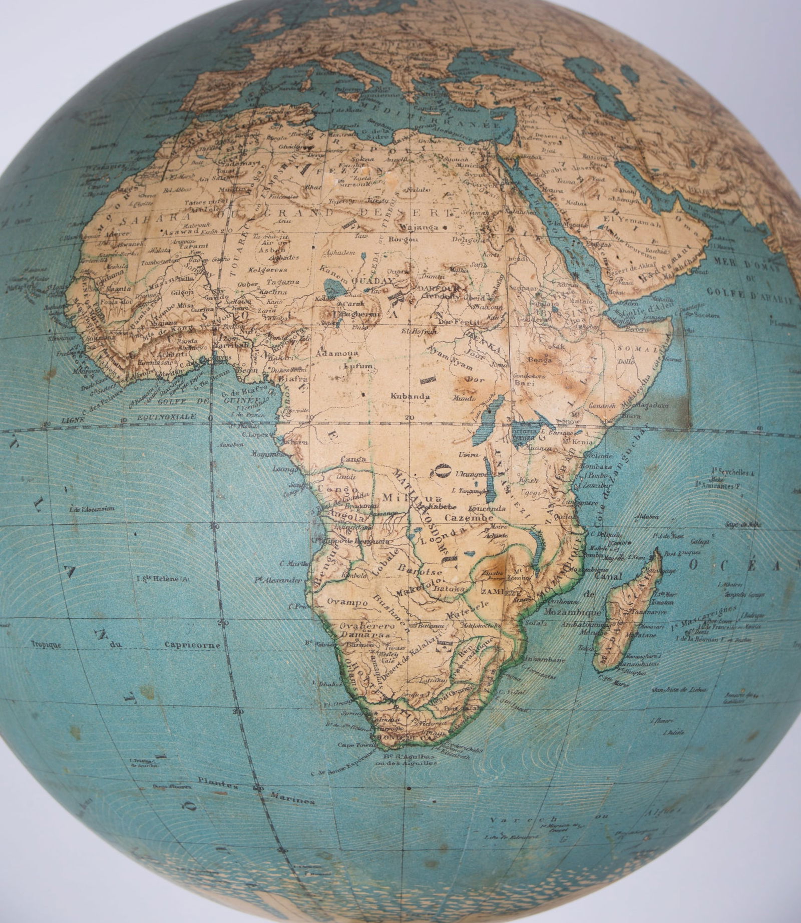 1860 DELAGRAVE FRENCH TERRESTRIAL ANTIQUE GLOBE 14 Bonnefont - 7