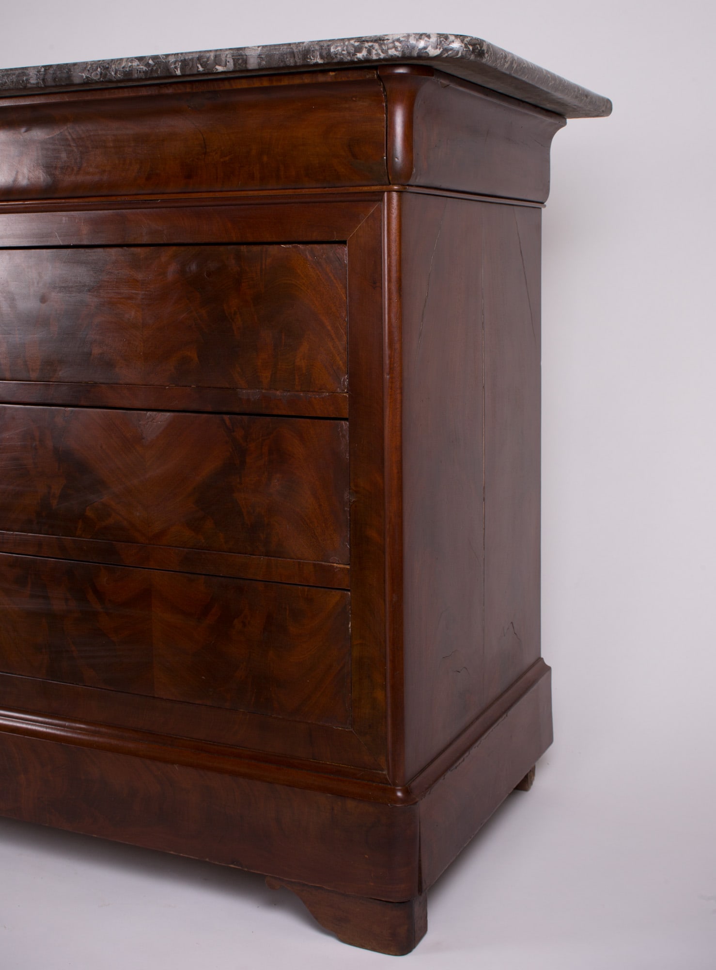 French Marble Top Chest of Drawers Louis Philippe 1840 cubain mahogany - 3