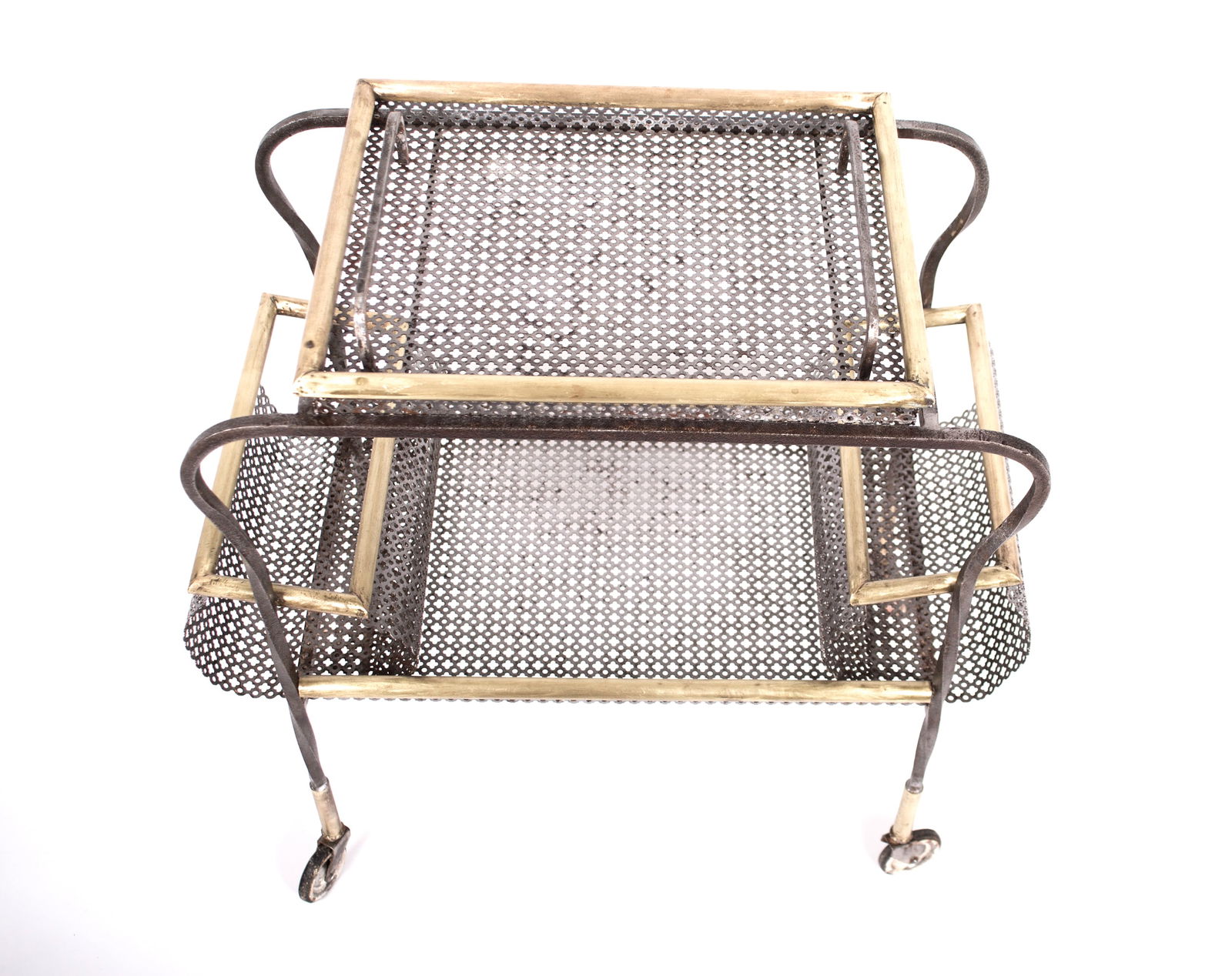 FRENCH MODERNIST trolley MATEGOT Mid century serving table r - 5