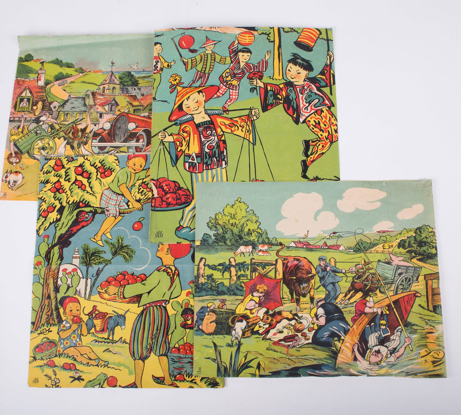 Wood cube puzzle French child toy circa 1920 - 3