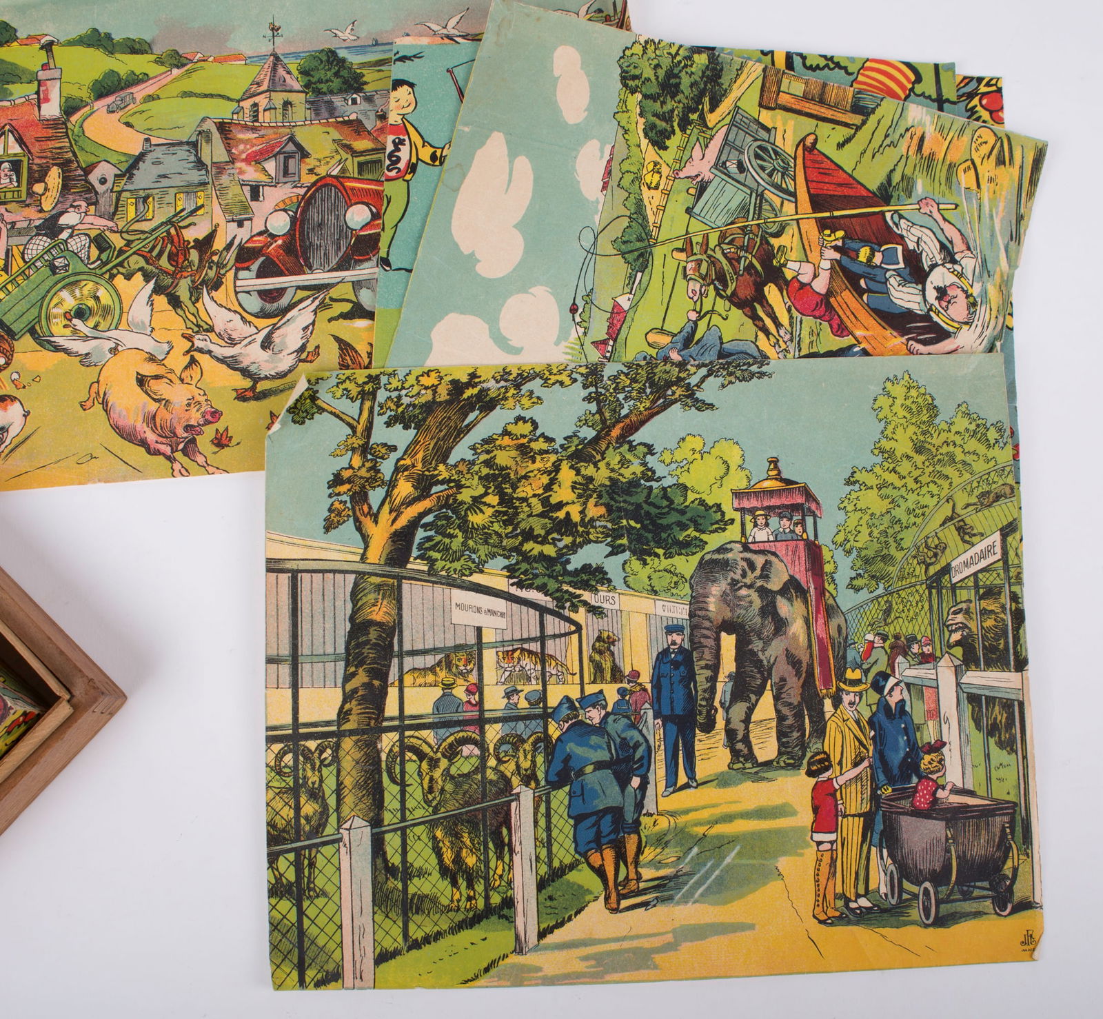 Wood cube puzzle French child toy circa 1920 - 4