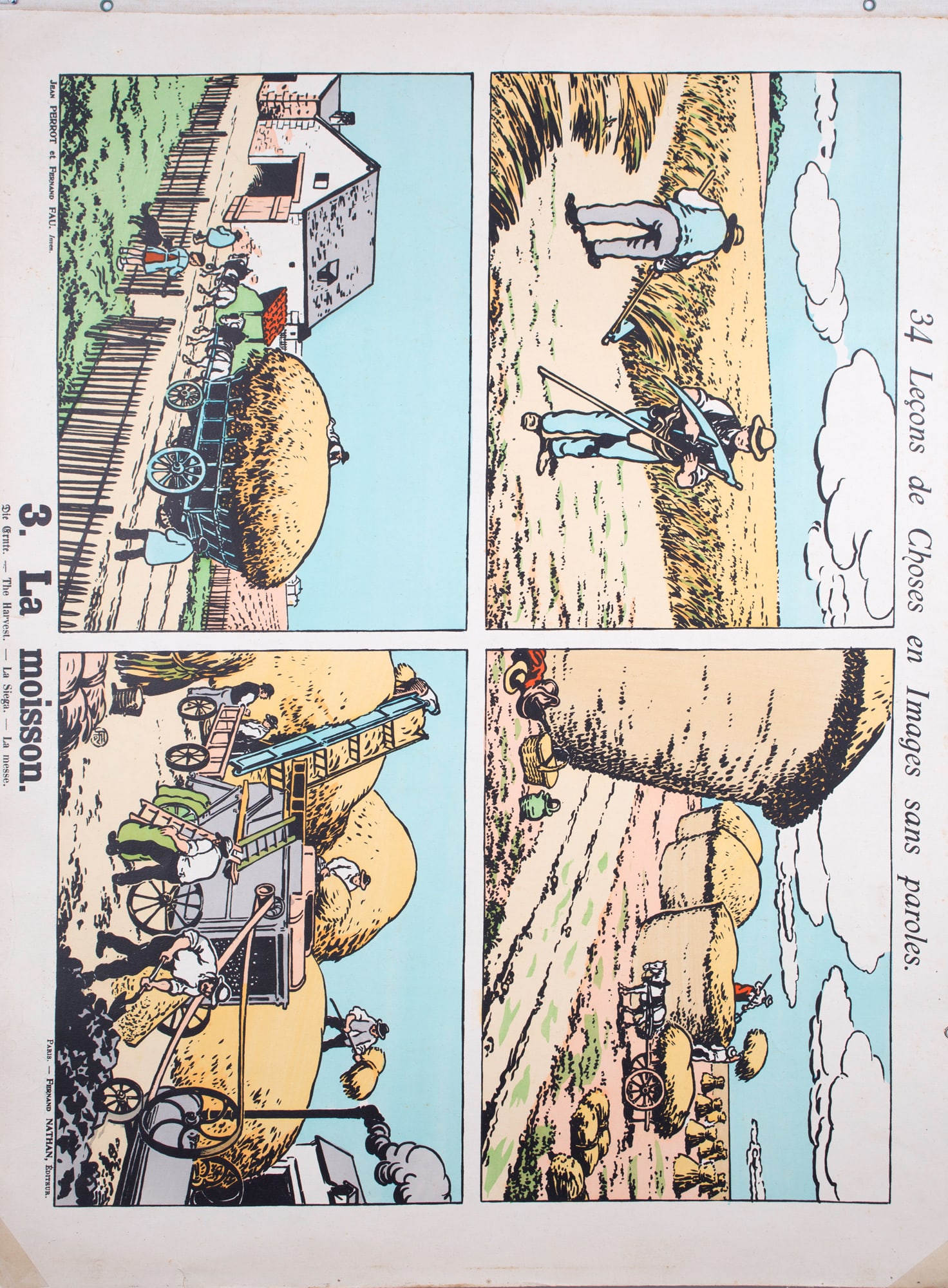 Vintage French School Poster Fernand Nathan Farming - Double-Sided 1920/1940 - 3