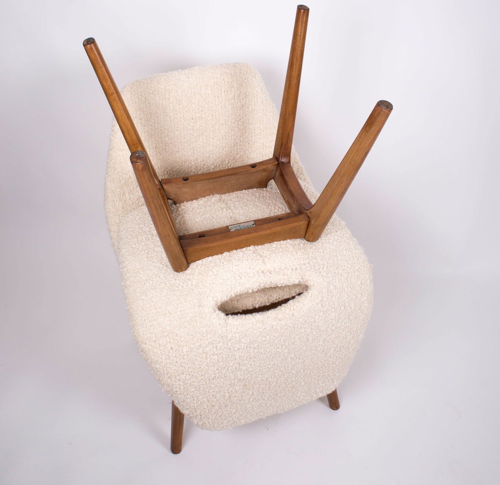 pair of Guariche Amsterdam mid century chair edited by steiner 1954 boucle - 2