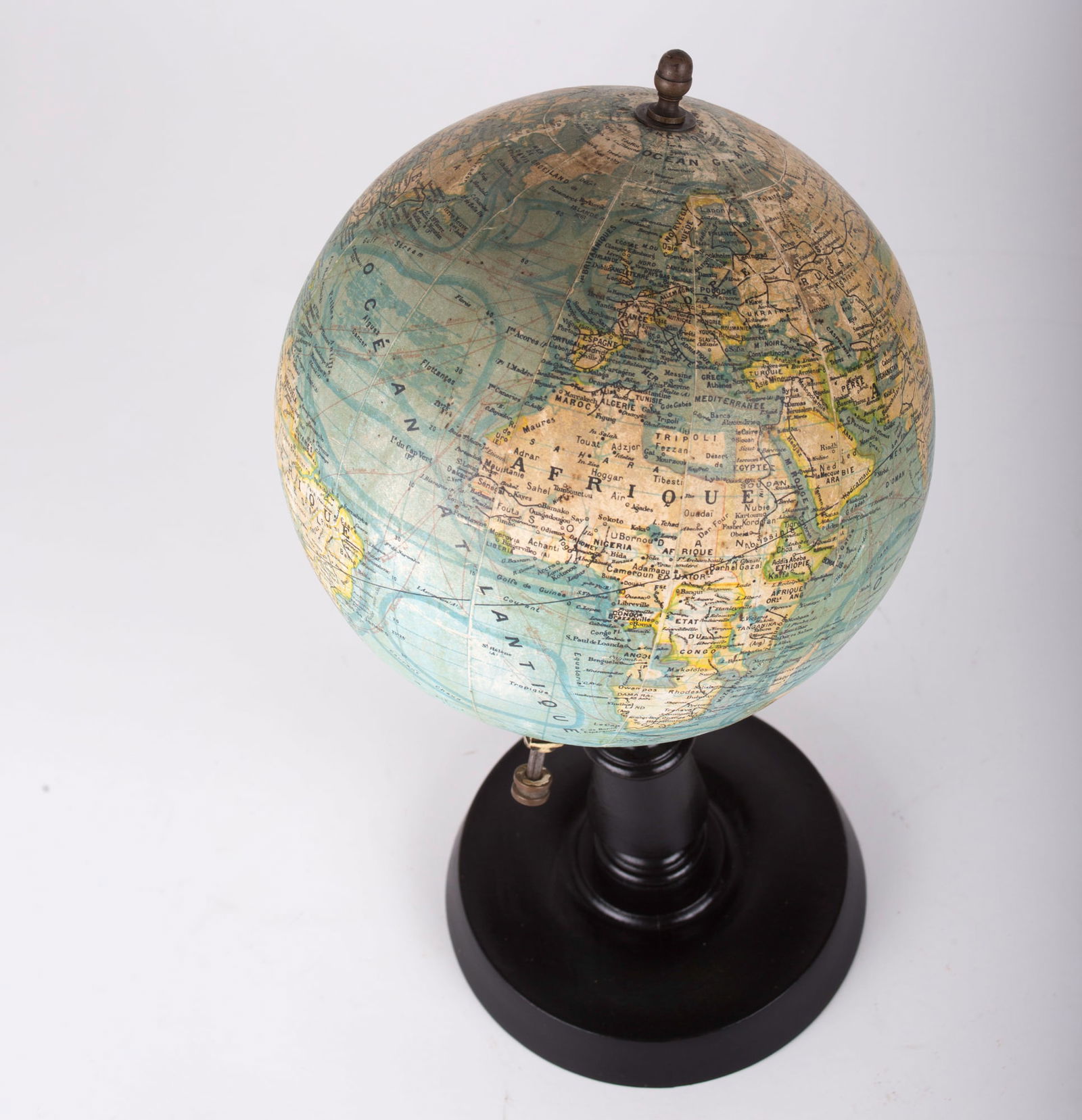 1925's 9" ANTIQUE FRENCH TERRESTRIAL GLOBE Forest - 5