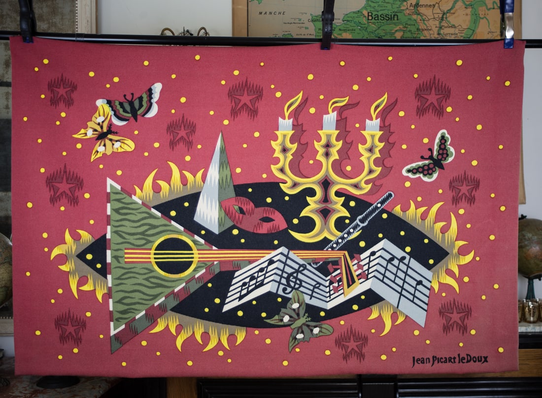 FRENCH TAPESTRY JEAN PICART LEDOUX MODERNIST AUBUSSON MID CENTURY Robert Four - 2