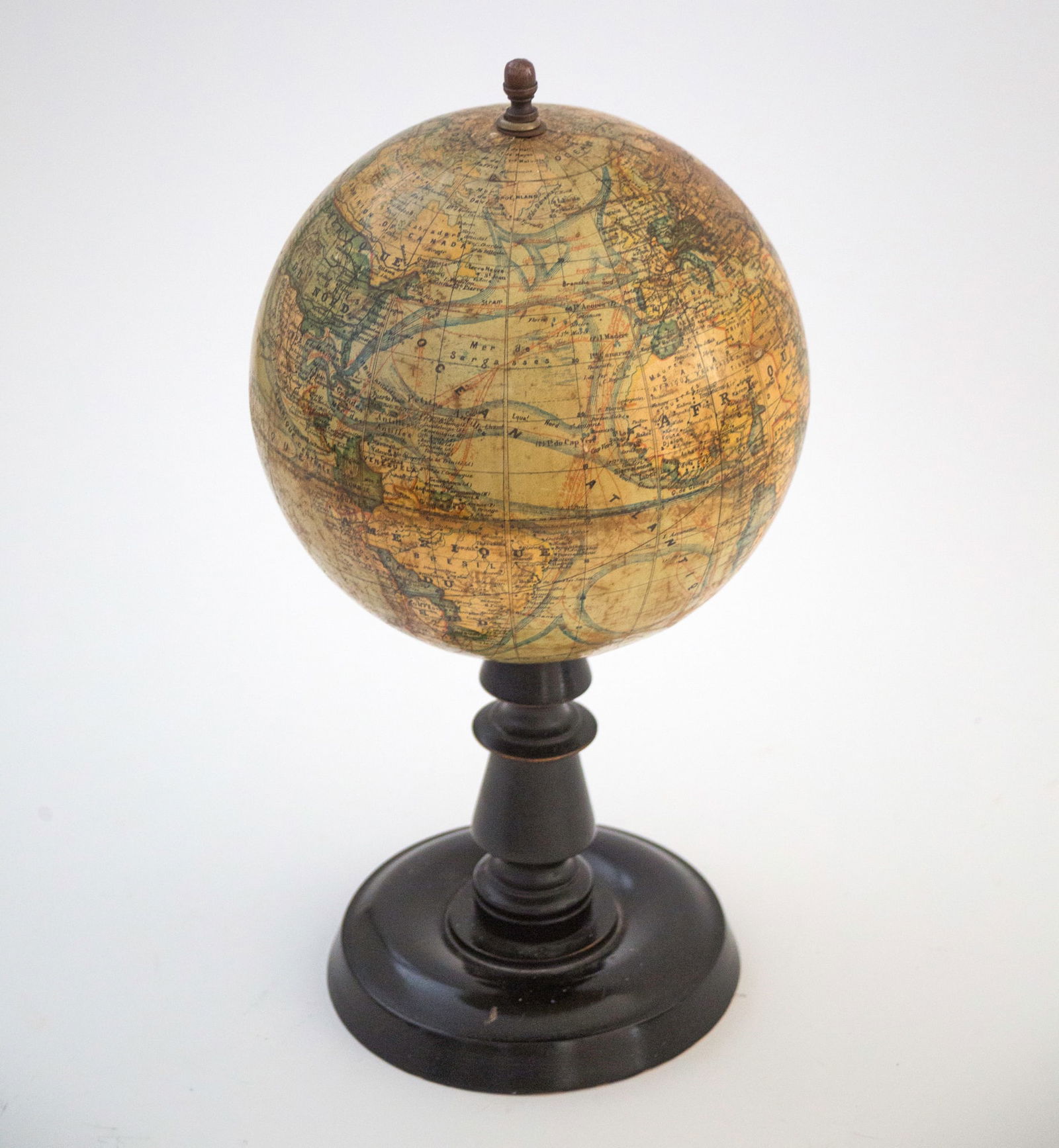1880's 9 " ANTIQUE FRENCH TERRESTRIAL GLOBE Forest mappemonde - 3