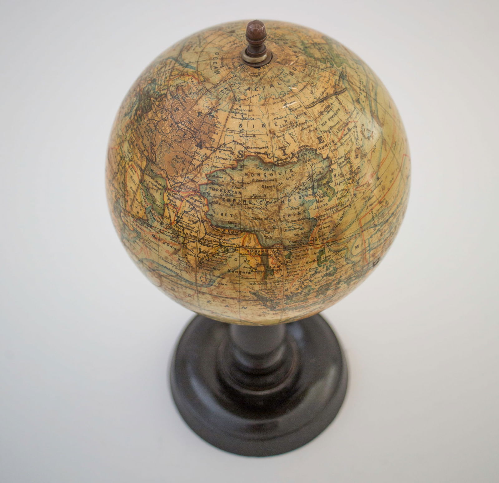 1880's 9 " ANTIQUE FRENCH TERRESTRIAL GLOBE Forest mappemonde - 7