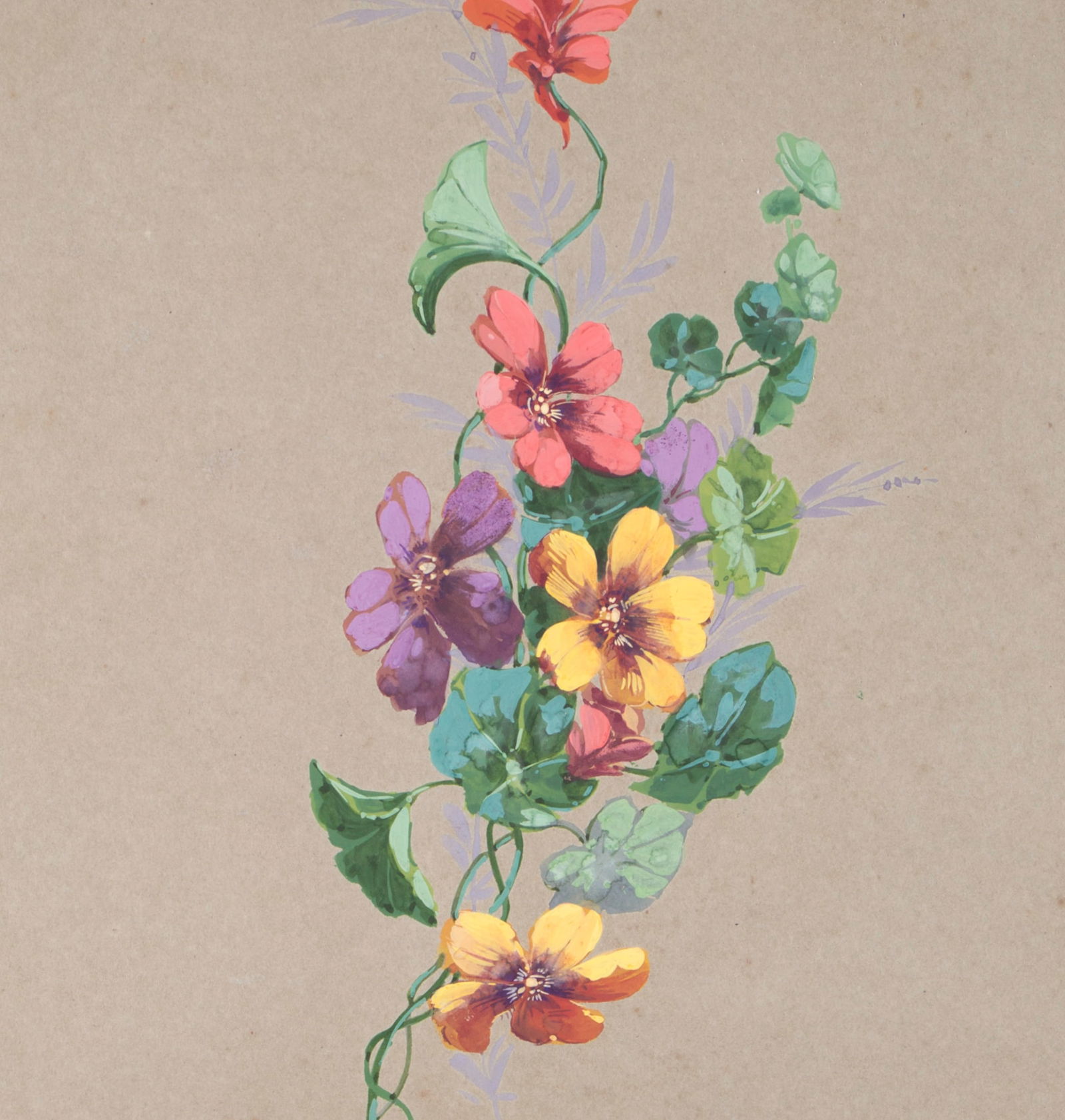 FRENCH aquarellist painting of flowering daisy Henri Adam 1890 - 2