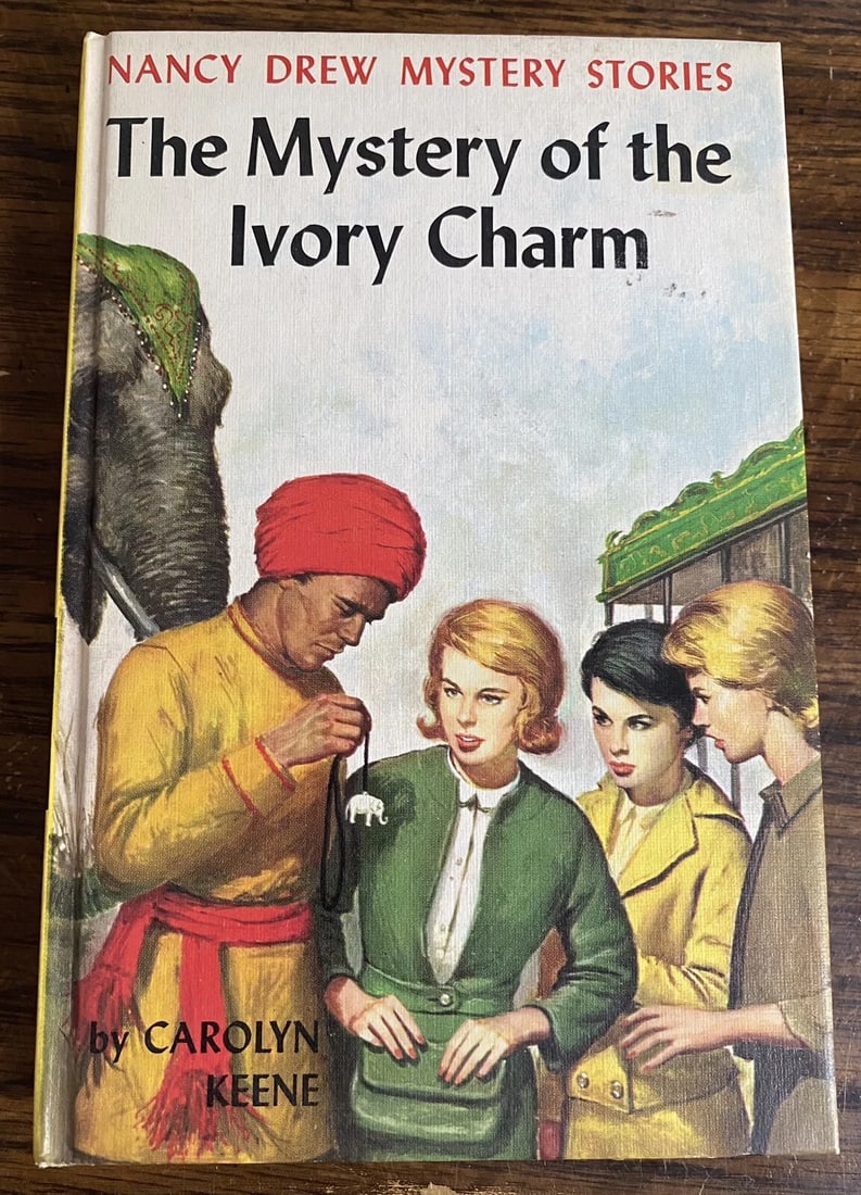 Nancy Drew The Mystery Of The Ivory Charm Carolyn Keene 1936 HC Grosset #13: This vintage Nancy Drew novel by Carolyn Keene is titled "The Mystery Of The Ivory Charm", a hardcover first edition thus published by Grosset & Dunlap, reprinted from the 1936 edition. 1936 date show