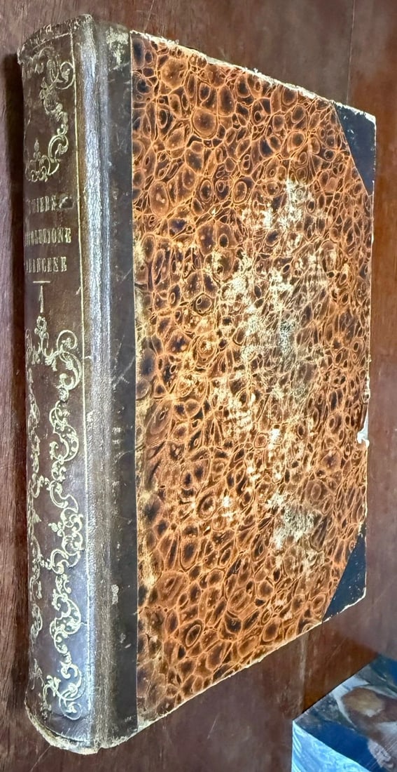 Thiers, L. Adolfo Rivoluzione Francese 1842 1st Italian Ed. Vol. 1 Illustrated: Luigi Adolfo Thiers STORIA DELLA REVOLUZIONE FRANCESE VOL. 1 1842 In Italian. Published in Napoli, Dell' Officina Tipografica Dell' Omnibus. Leather spine, corners; marble decorated boards. Illustrate