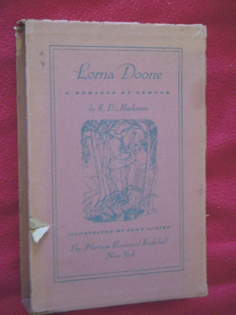 Blackmore, R.D. LORNA DOONE A ROMANCE OF EXMOOR 1943 HC in Sleeve Heritage Press: Up for sale is this 1st edition of Lorna Doone A Romance of Exmoor by R.D. Blackmore. Printed in 1943 by The Heritage Press for the George Macy Companies, Inc. 549 pages. The book is in great conditio