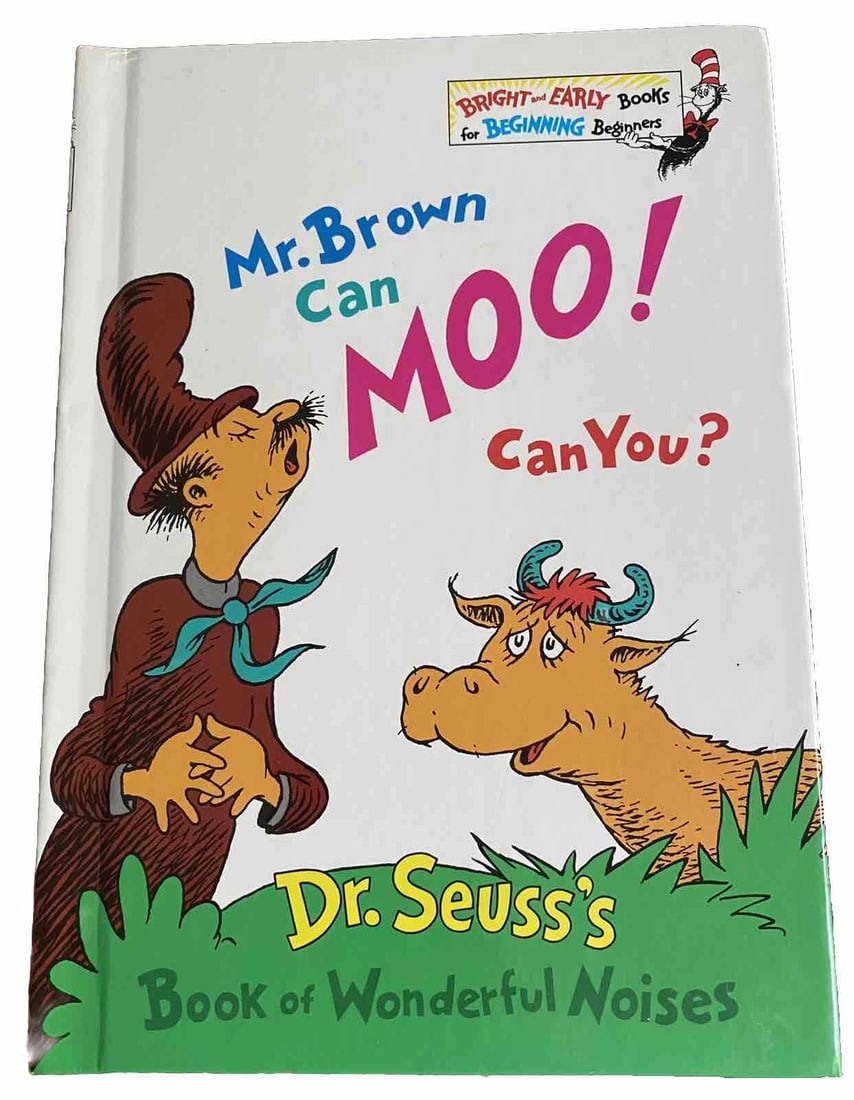 Dr. Seuss Mr. Brown Can Moo! Can You? 1970 1st Ed/Print BCE Random New(Other): MR. BROWN CAN MOO! CAN YOU? By Dr. SeussRandom House, Grolier Book Club Edition 1970Appears unread, looks brand new.Glossy hardcover with decorated endpapers.First edition, first print.Very clean boar