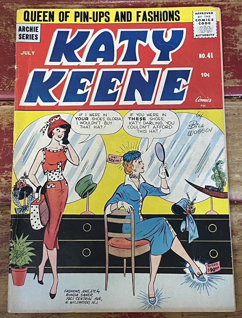 Katy Keene #41 Archie Comics Very Good Boarded Silver Age: This comic book features the beloved Katy Keene character in issue number 41 from 1958. Published by Archie Publications in the United States, this vintage comic is a must-have for fans of US comics a