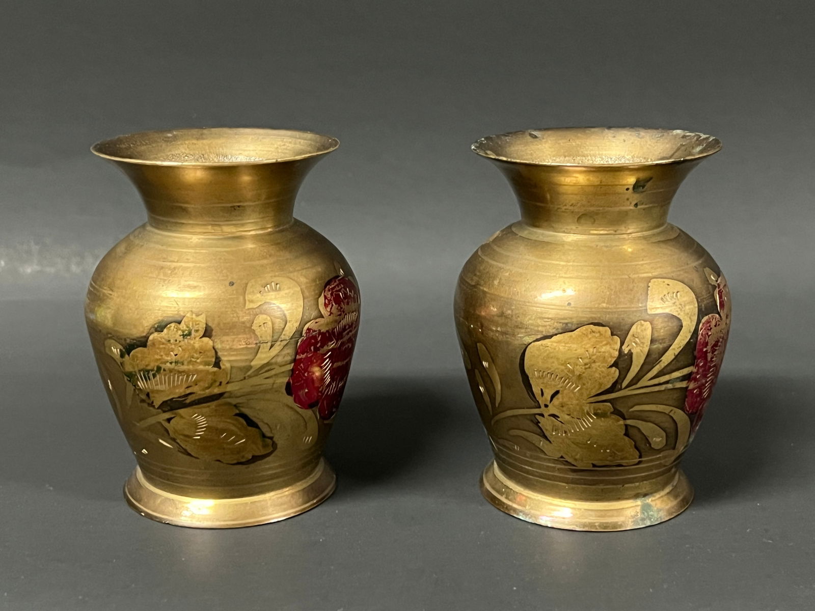 Pair of Vintage Islamic Brass Vase - 2