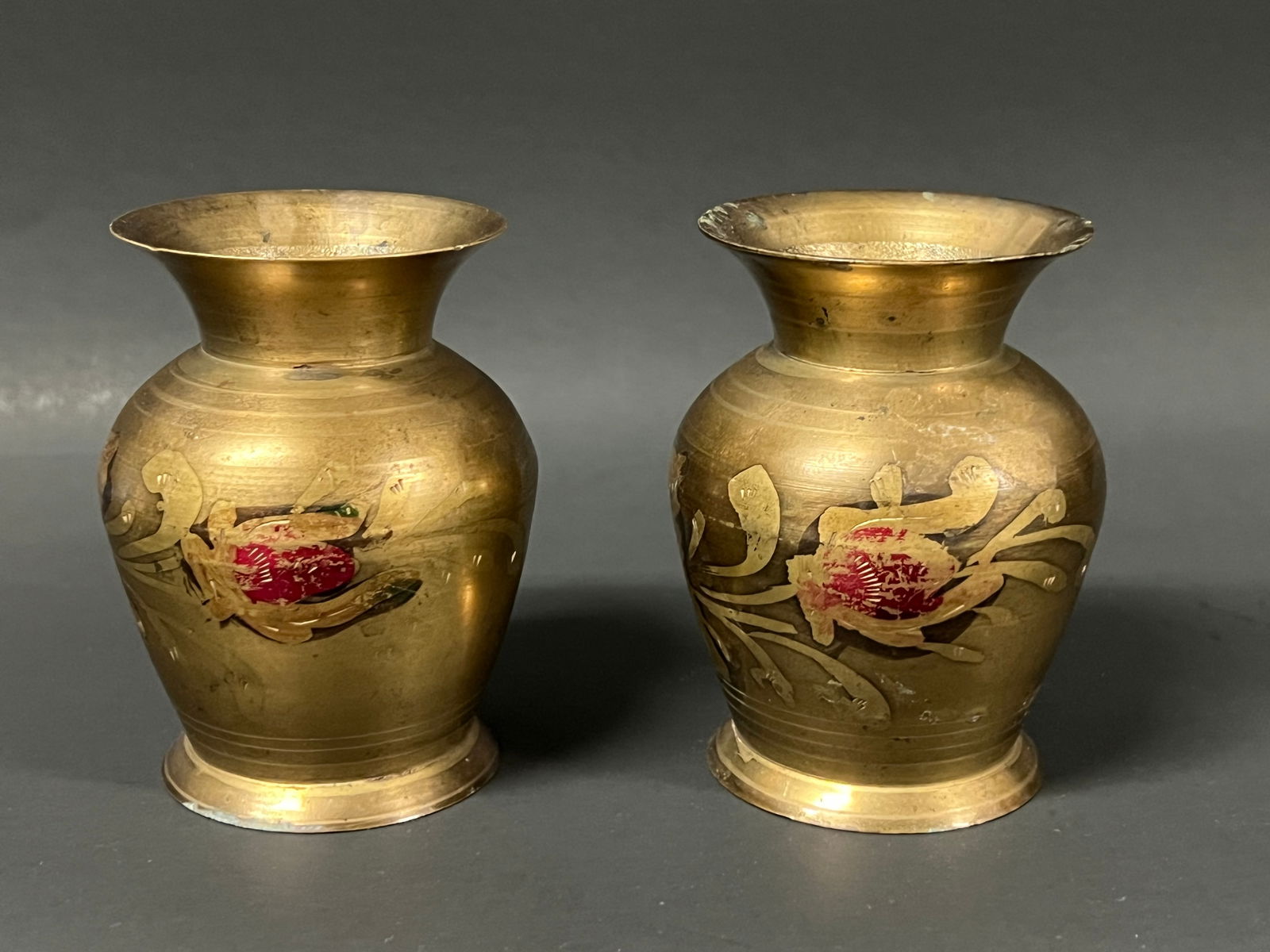 Pair of Vintage Islamic Brass Vase - 5