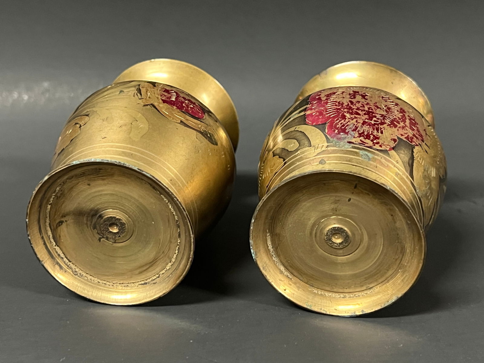 Pair of Vintage Islamic Brass Vase - 6