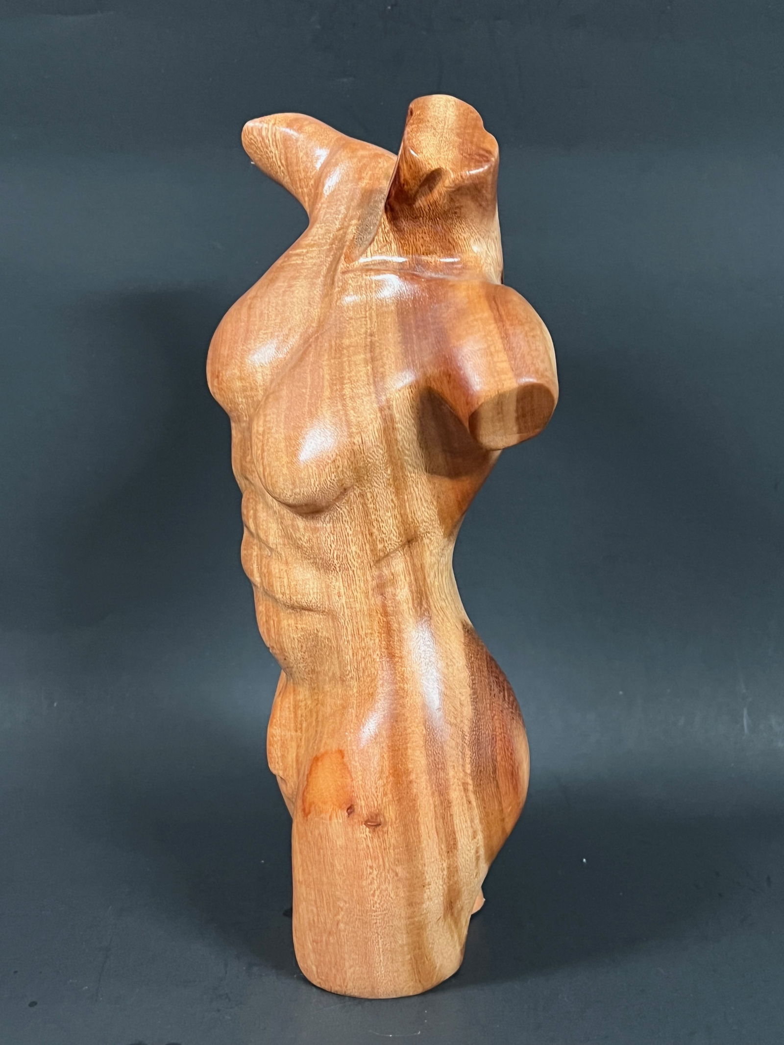 Carved Wood Male Torso Sculpture - 5