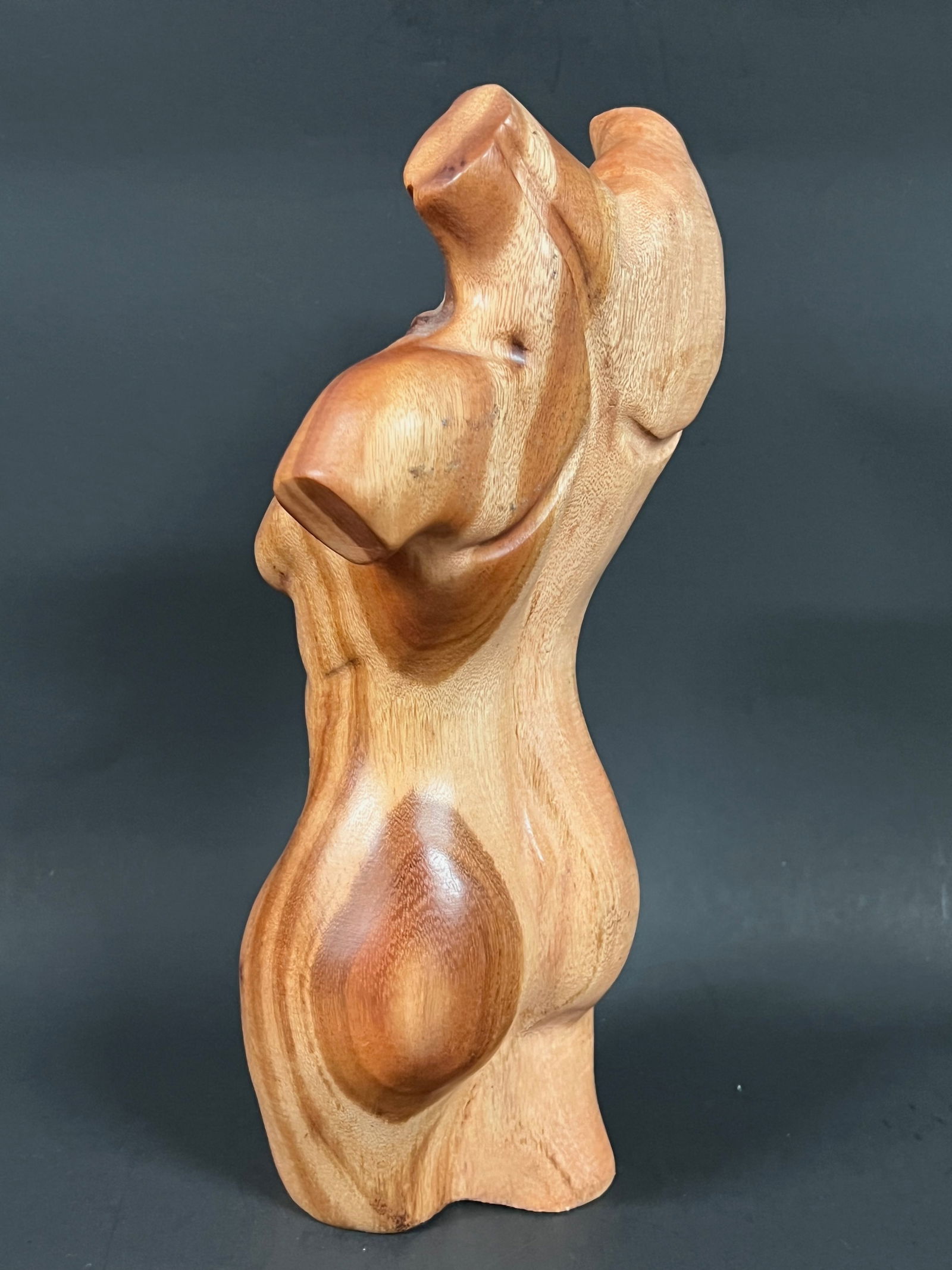 Carved Wood Male Torso Sculpture - 7