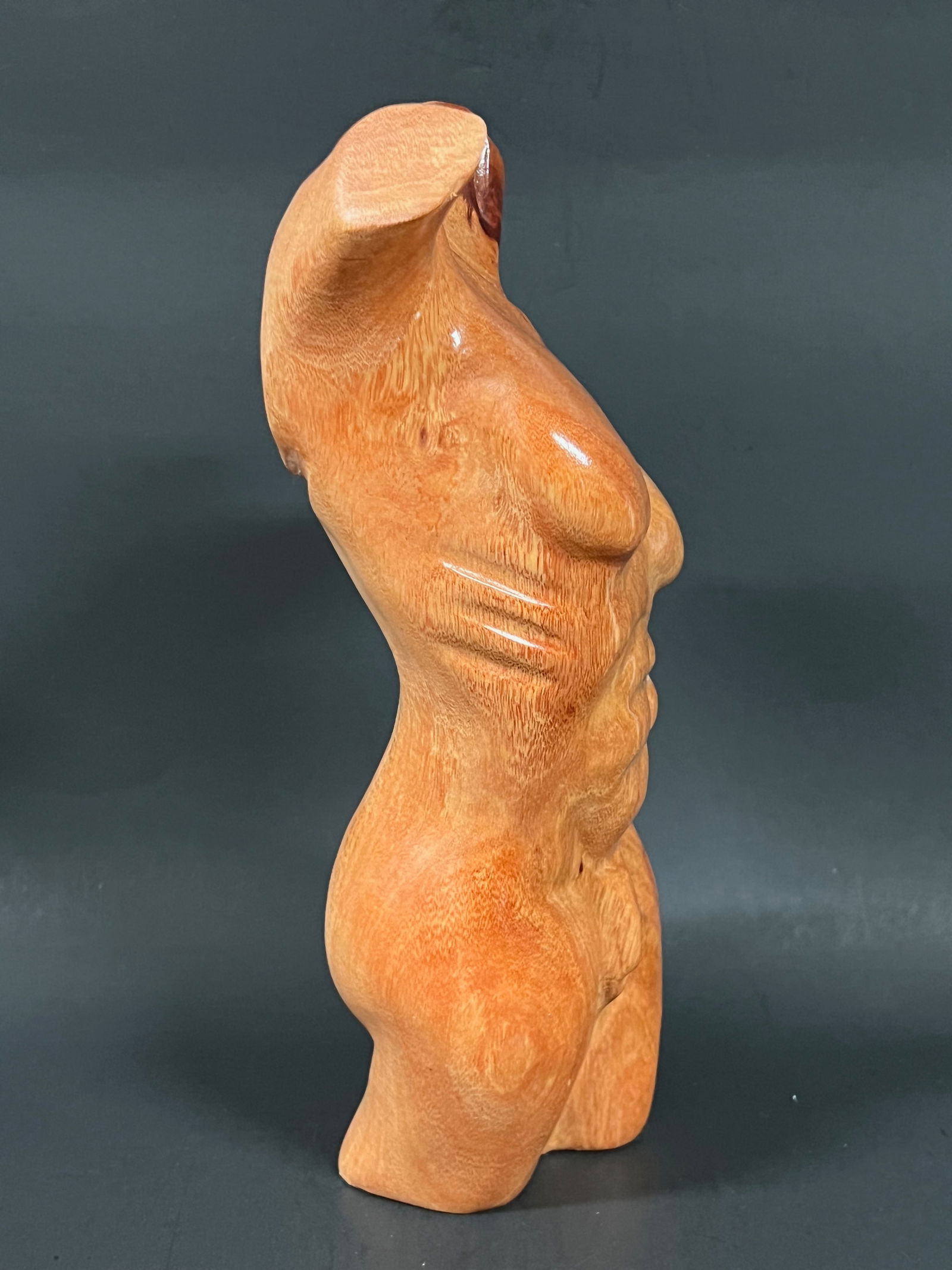Carved Wood Male Torso Sculpture - 8