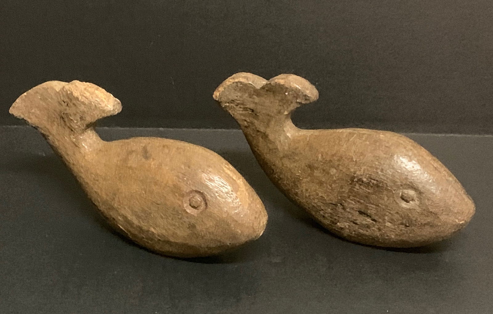 Carved Wood Pair of Whale Sculpture - 4