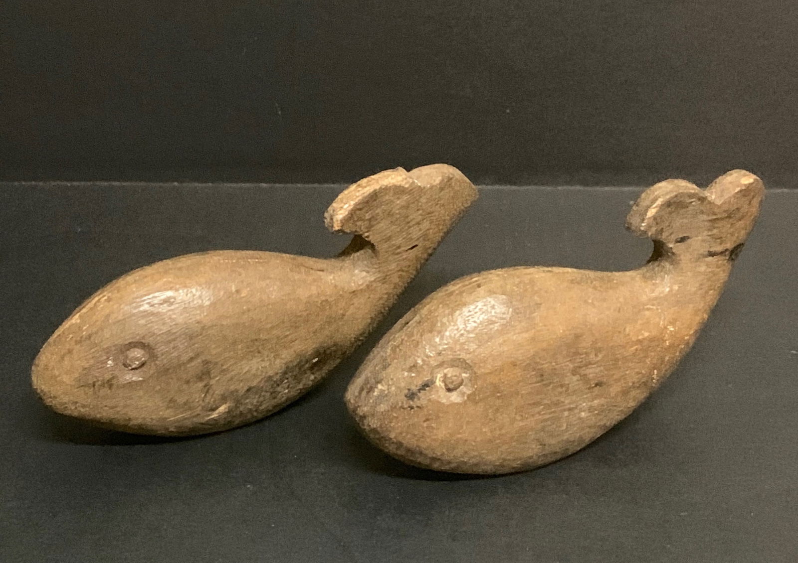 Carved Wood Pair of Whale Sculpture - 6