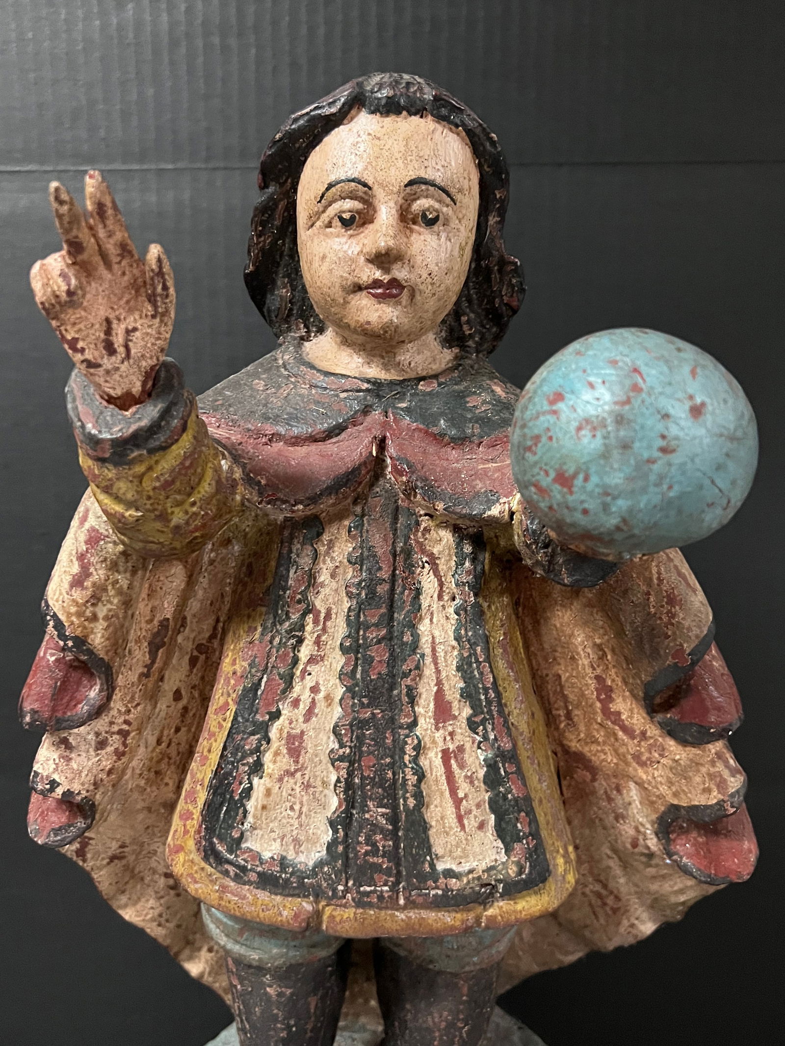 Carved Wood Religious Art Santo NIno Sculpture - 3