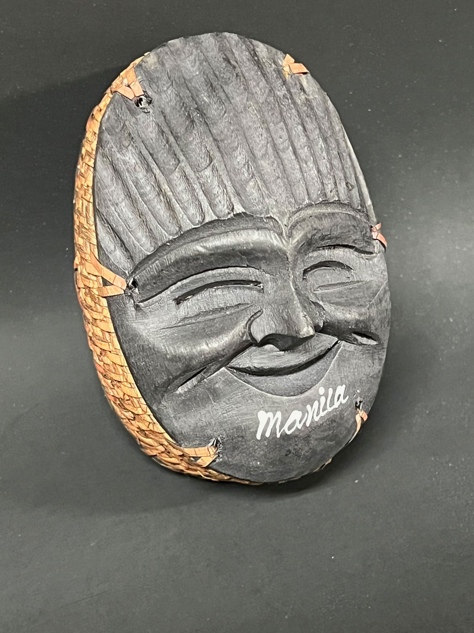 Carved Wood and Rattan Small Box - 2