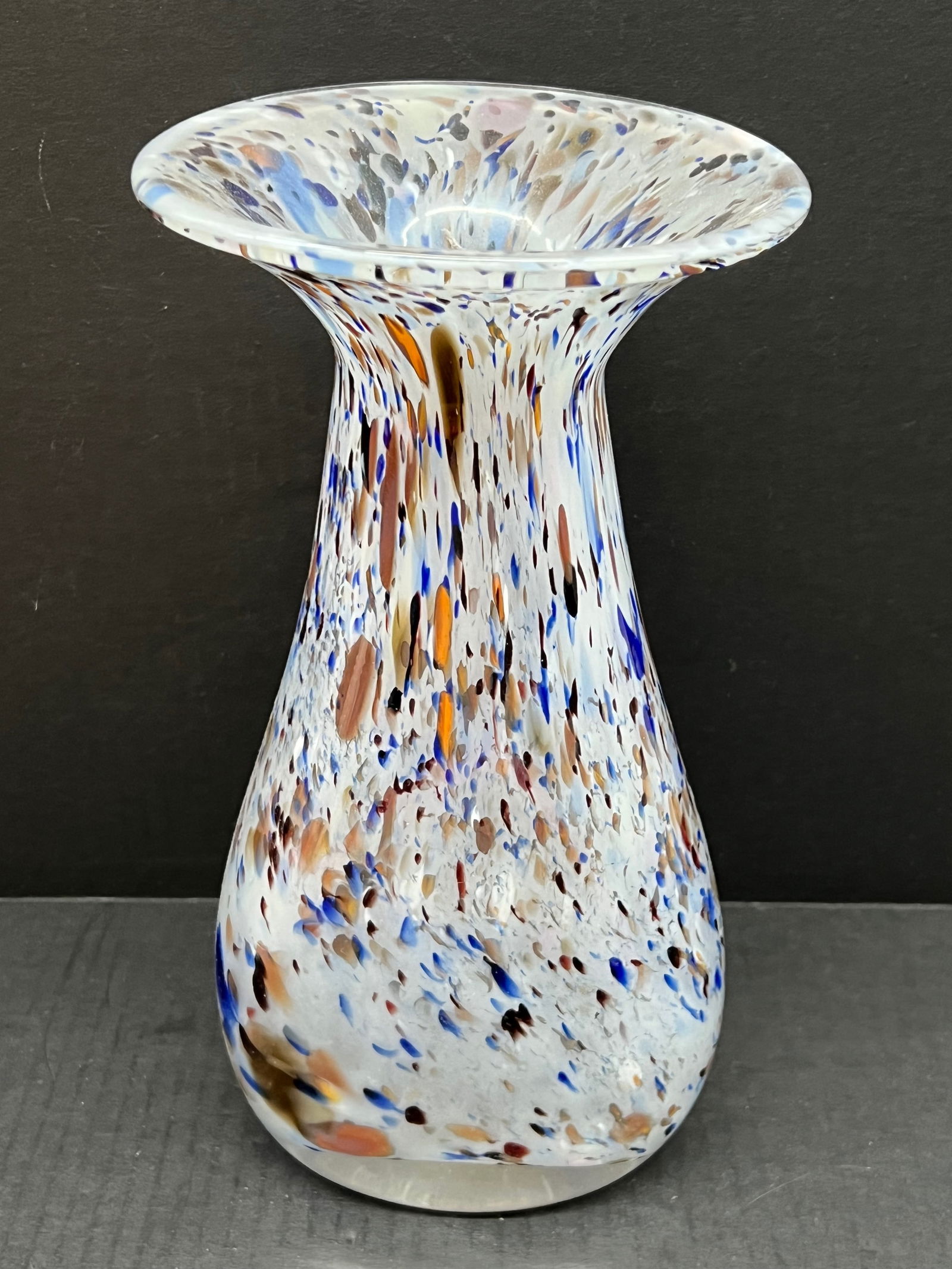 Vintage Multi Color Art Glass Flower Vase - 2