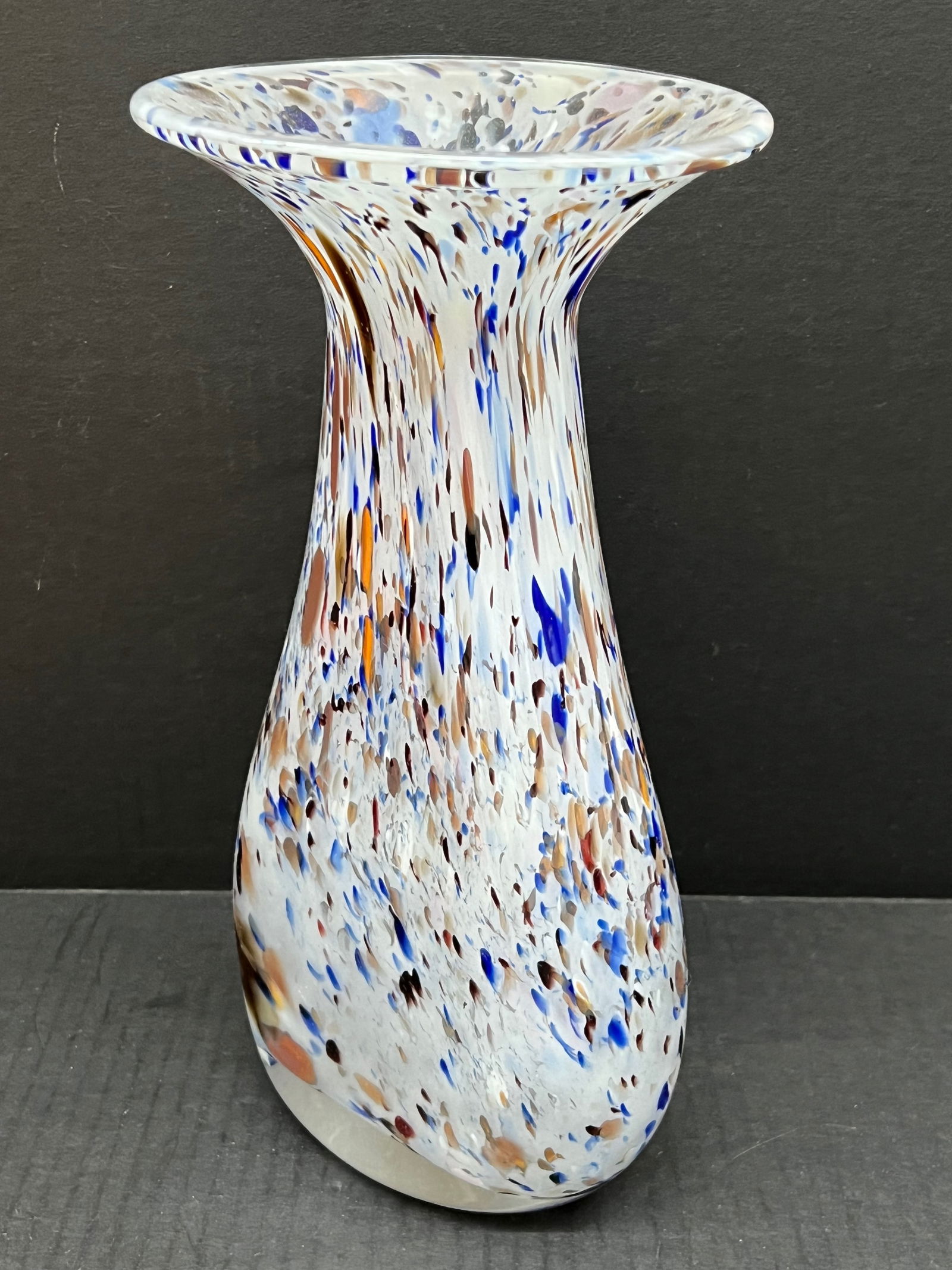 Vintage Multi Color Art Glass Flower Vase - 3