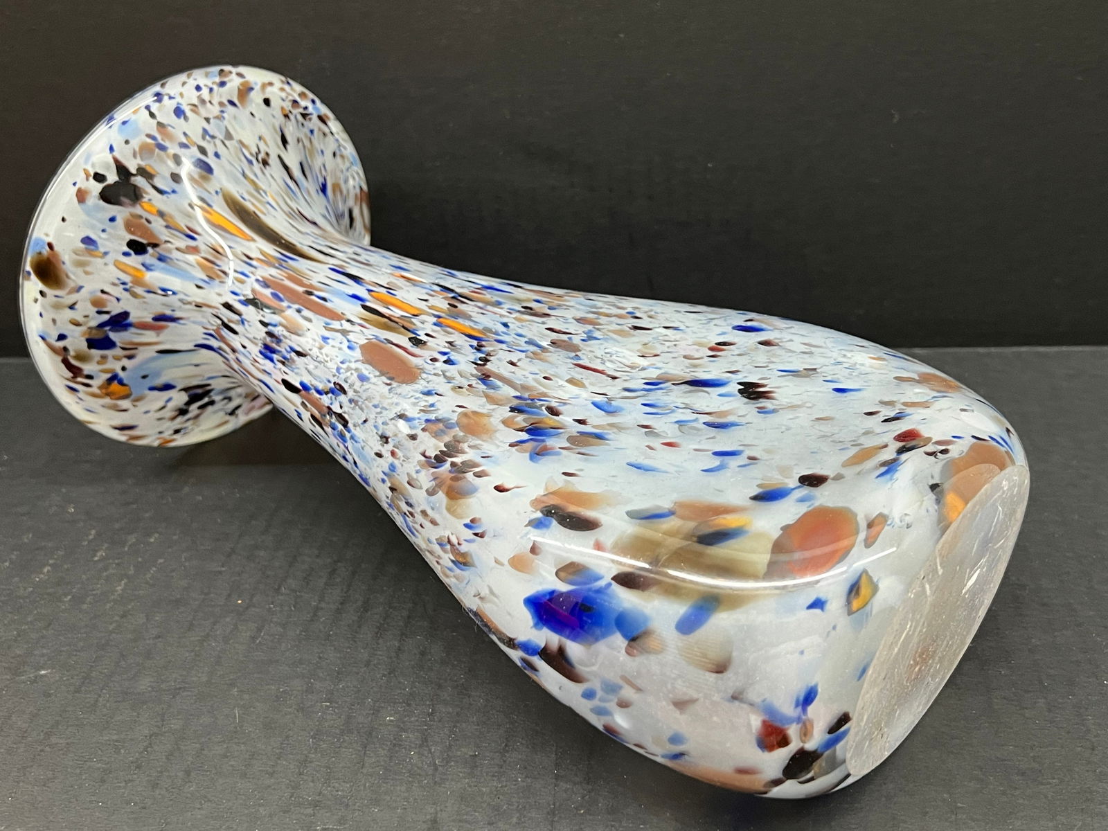 Vintage Multi Color Art Glass Flower Vase - 4