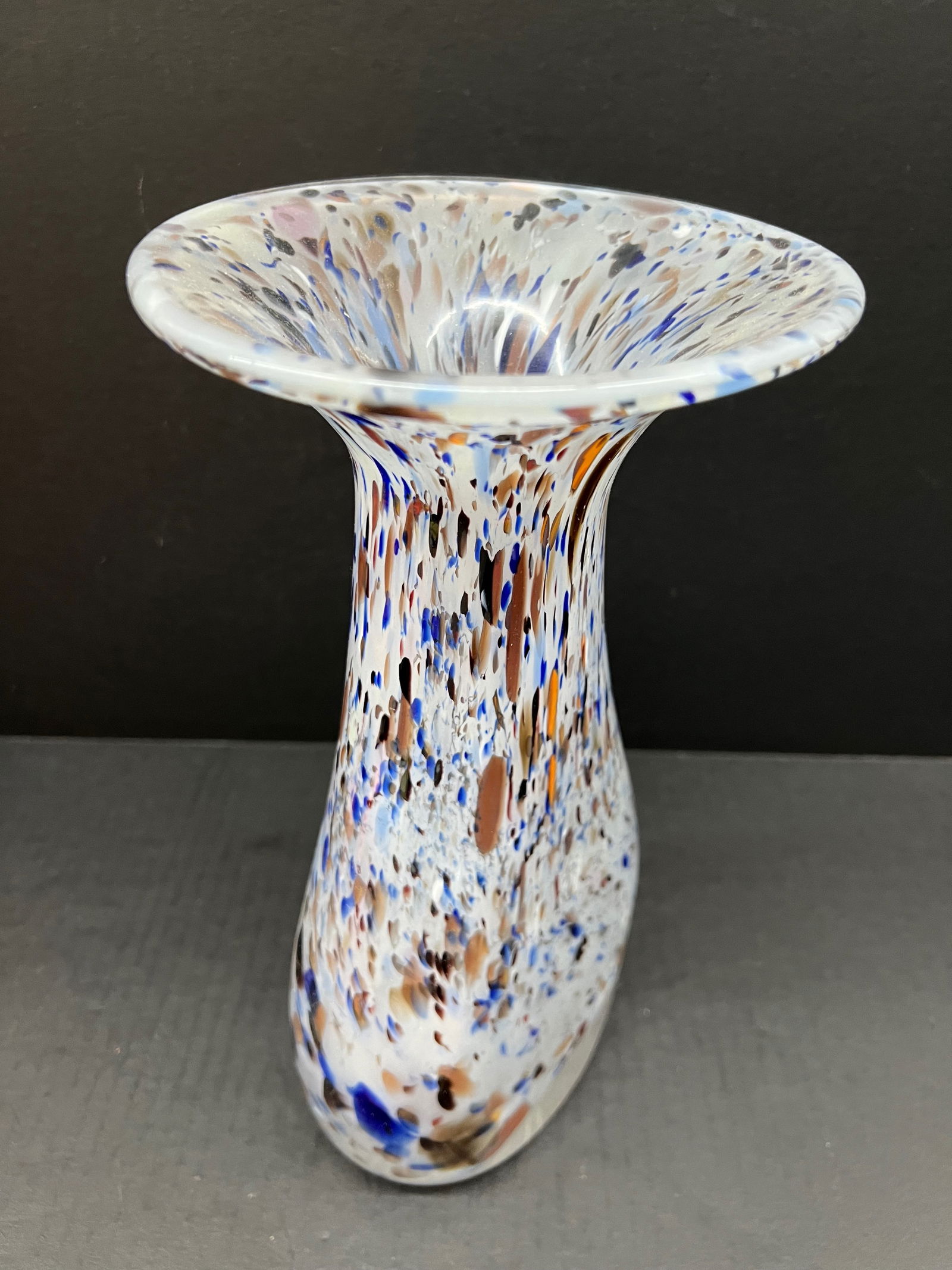 Vintage Multi Color Art Glass Flower Vase - 5