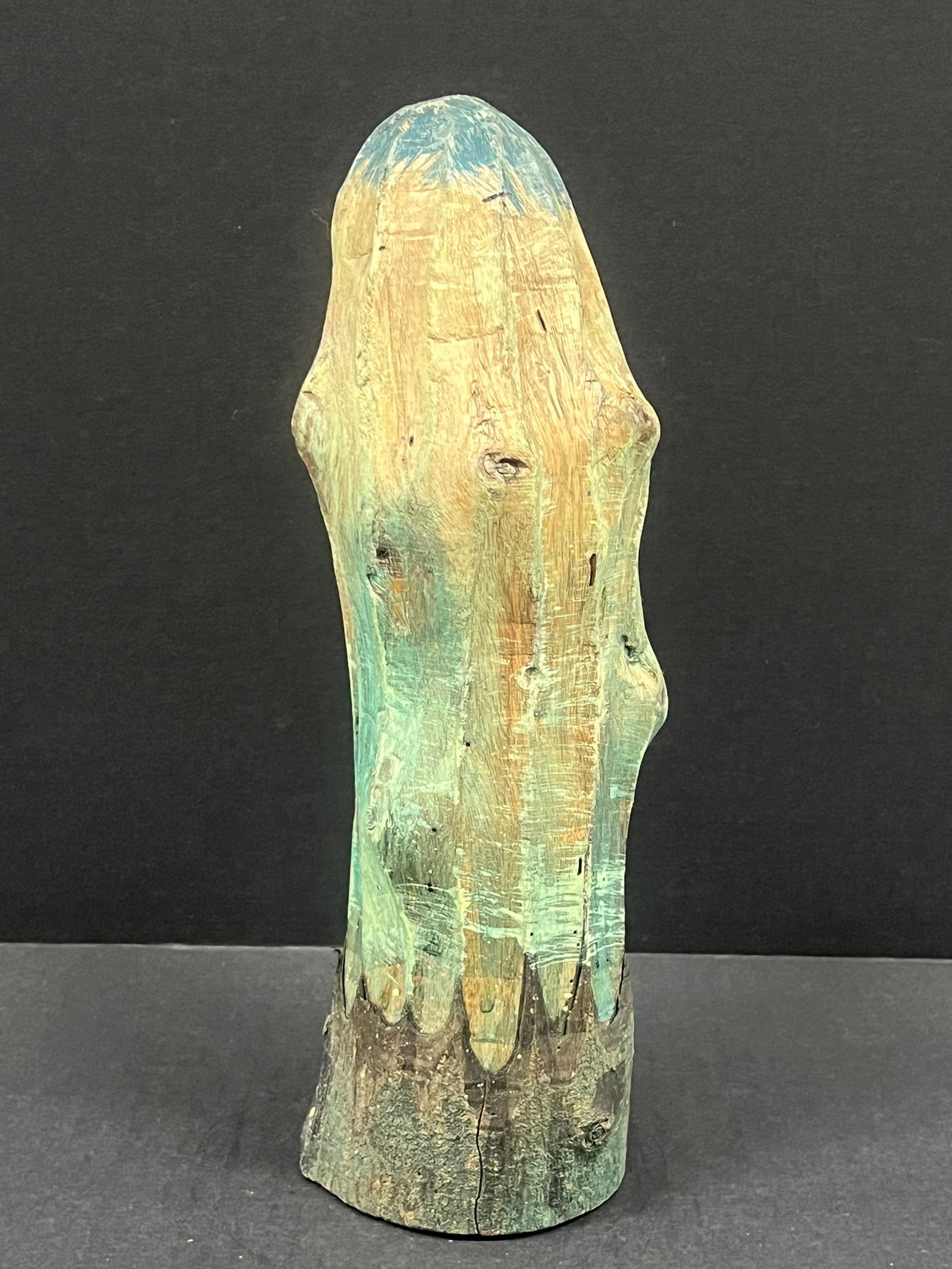 Carved Wood Cactus Sculpture - 3