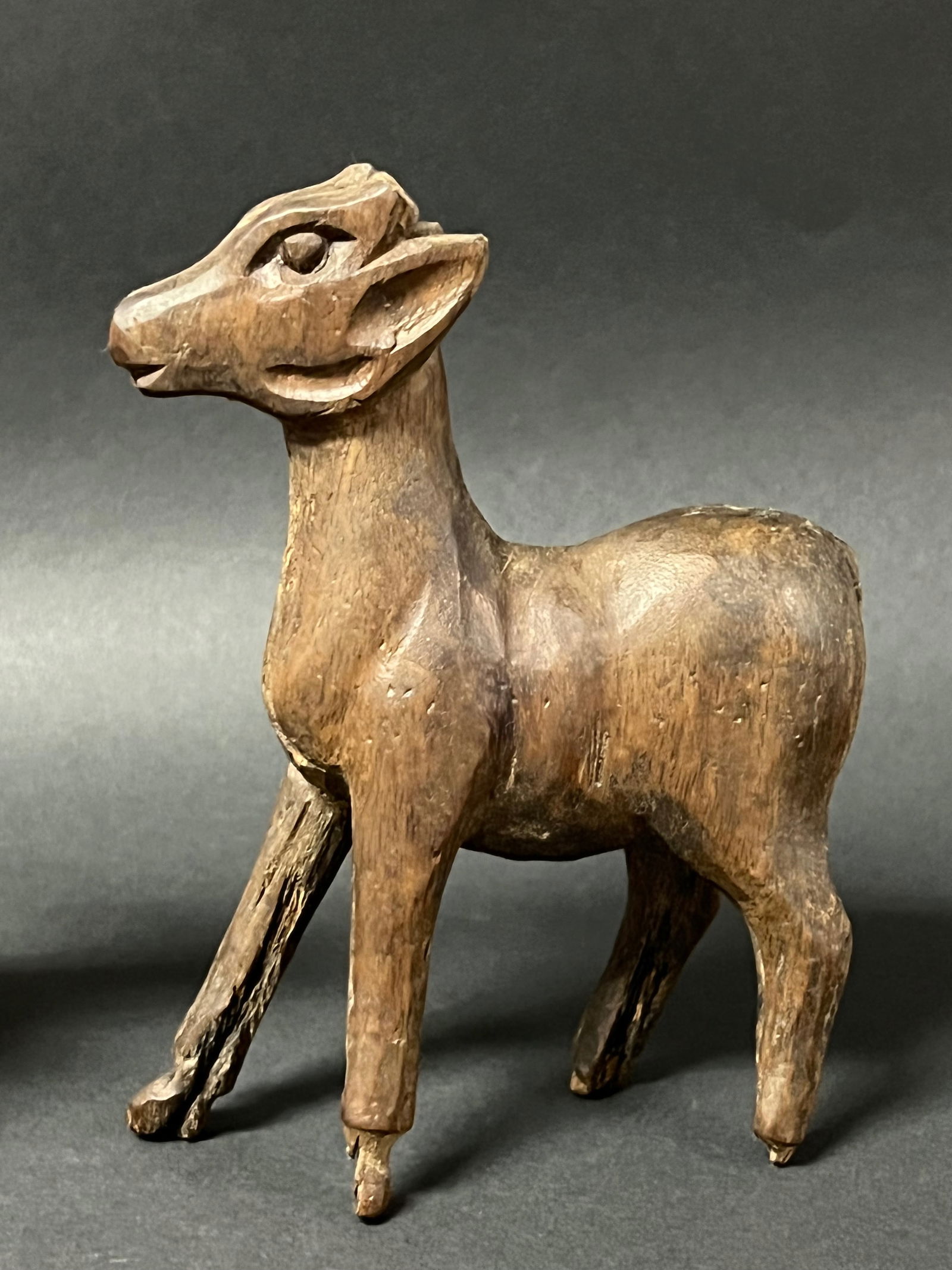 Carved Wood Pair of Deer Sculpture - 3