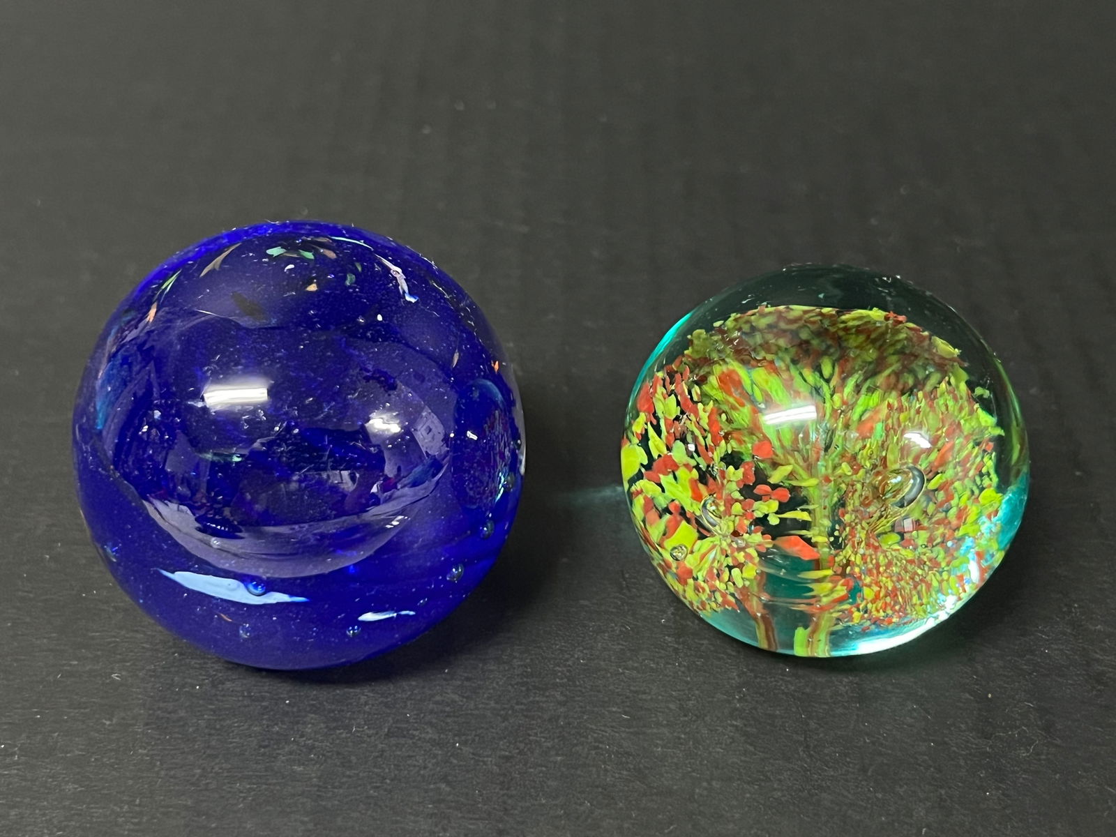 Vintage Art Glass Paperweights Set of 2 - 2