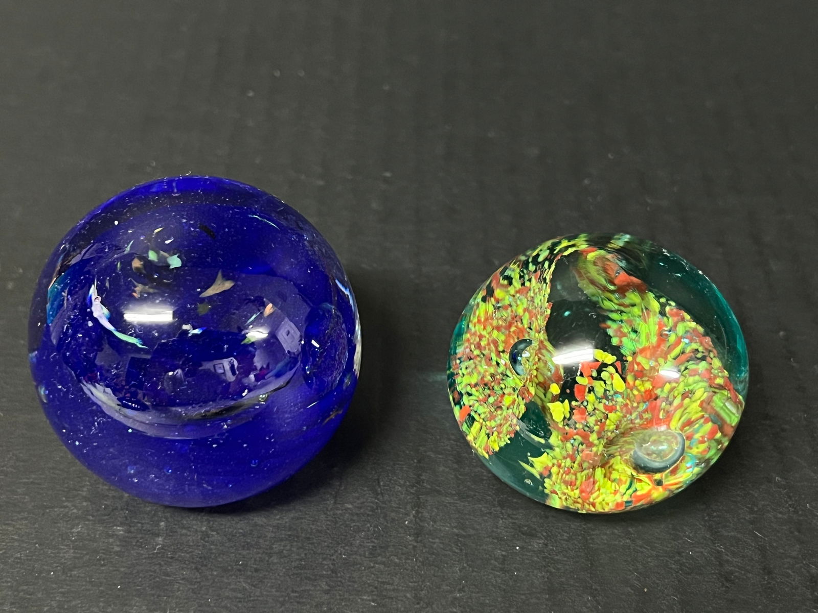 Vintage Art Glass Paperweights Set of 2 - 4